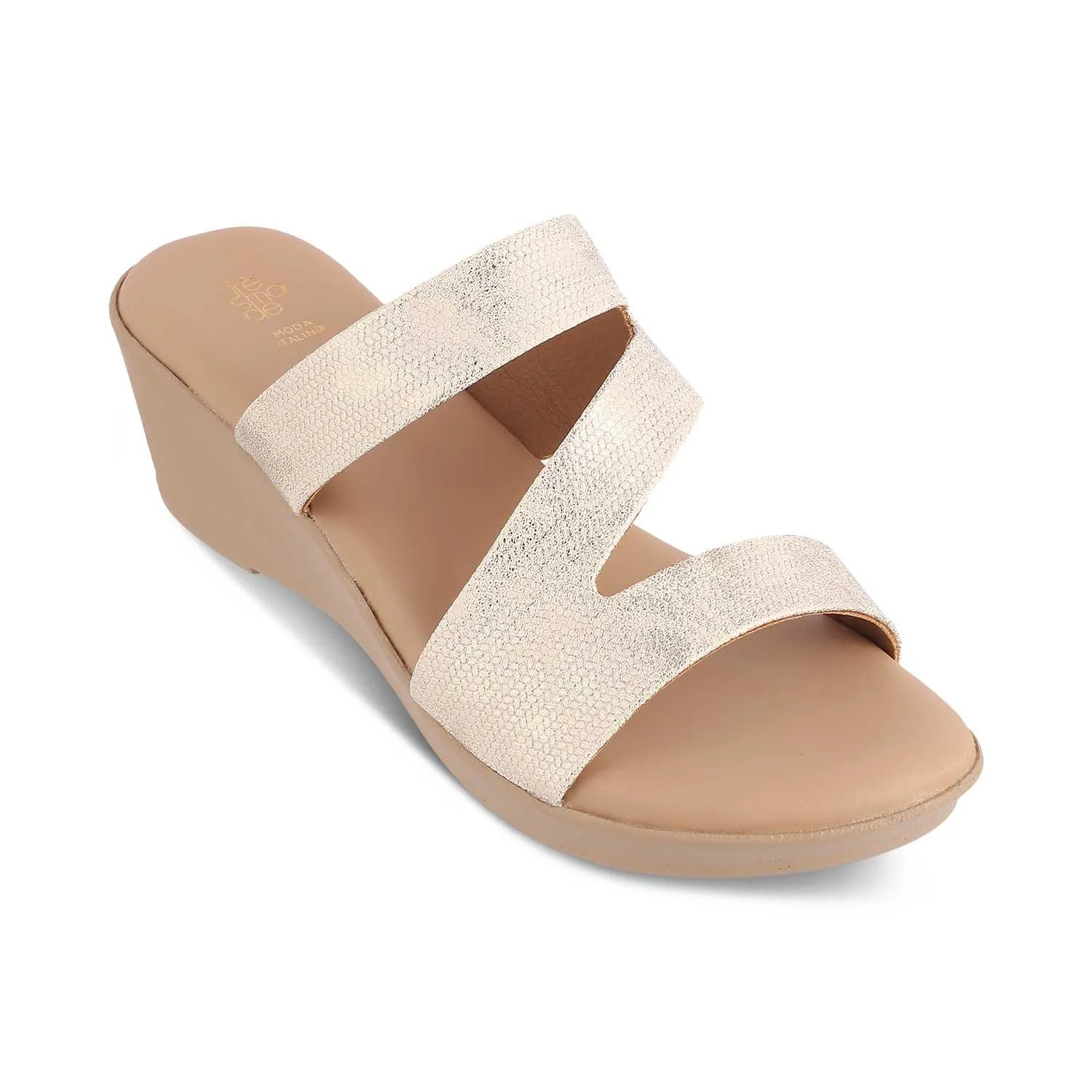 The Snike Gold Women's Dress Wedge Sandals Tresmode