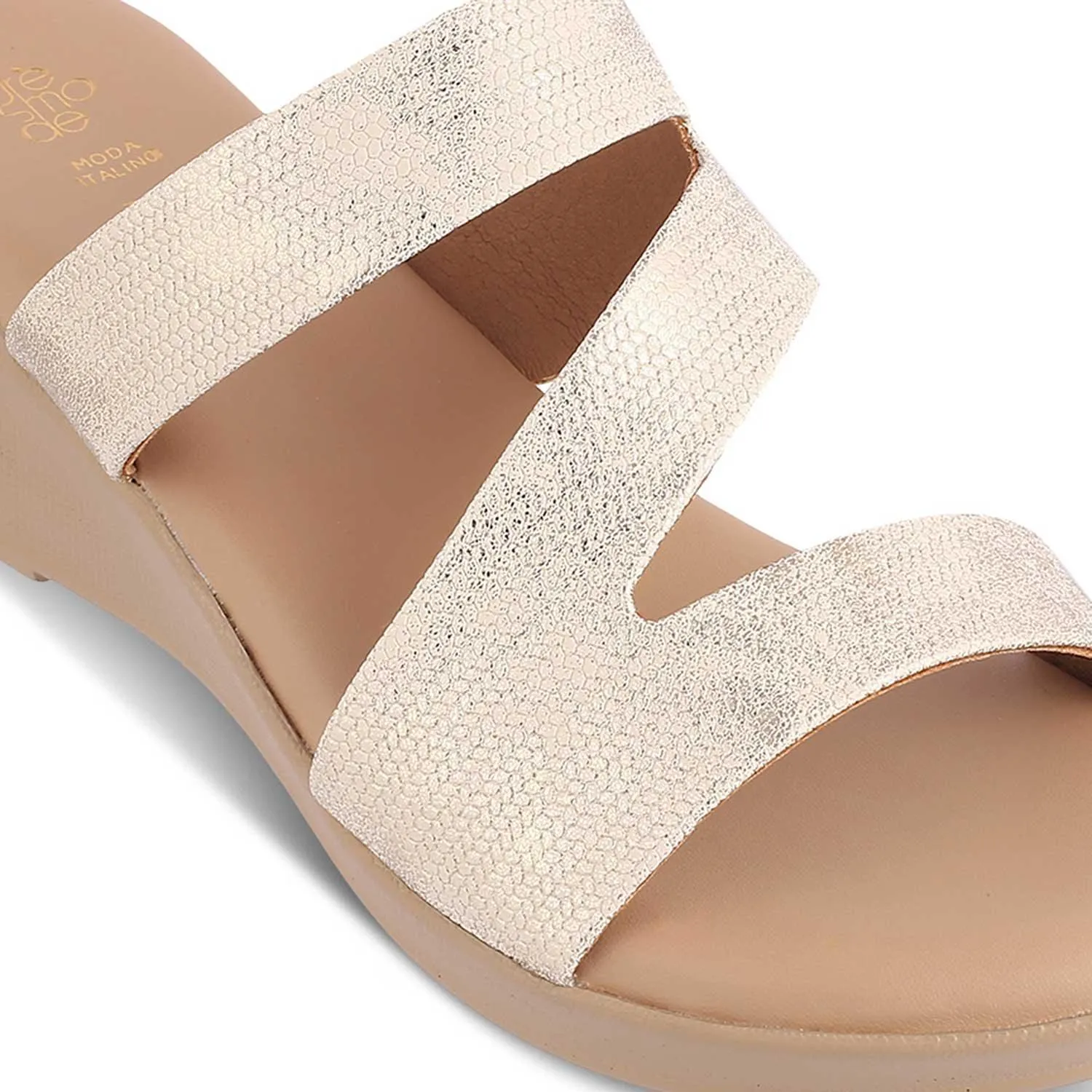 The Snike Gold Women's Dress Wedge Sandals Tresmode