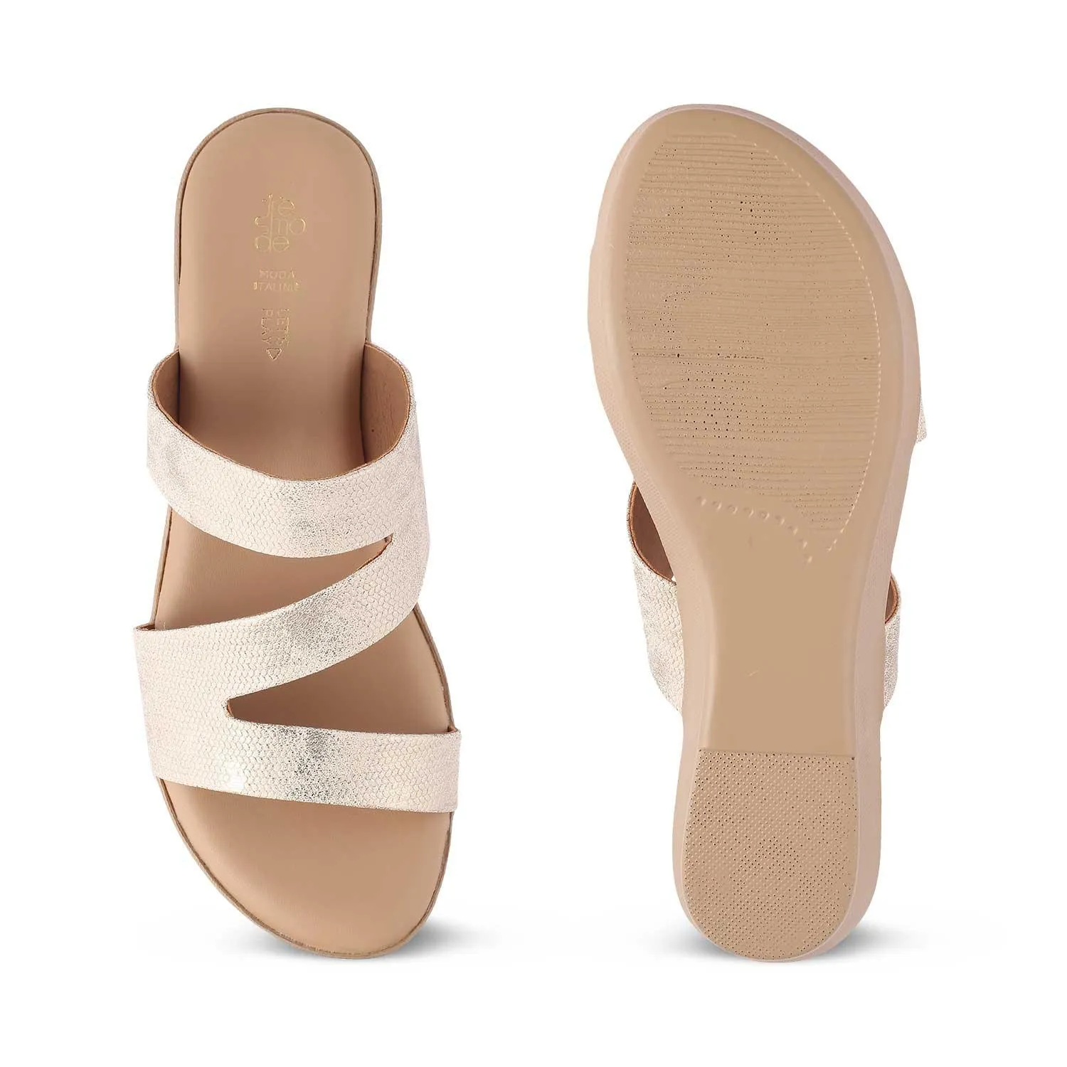 The Snike Gold Women's Dress Wedge Sandals Tresmode