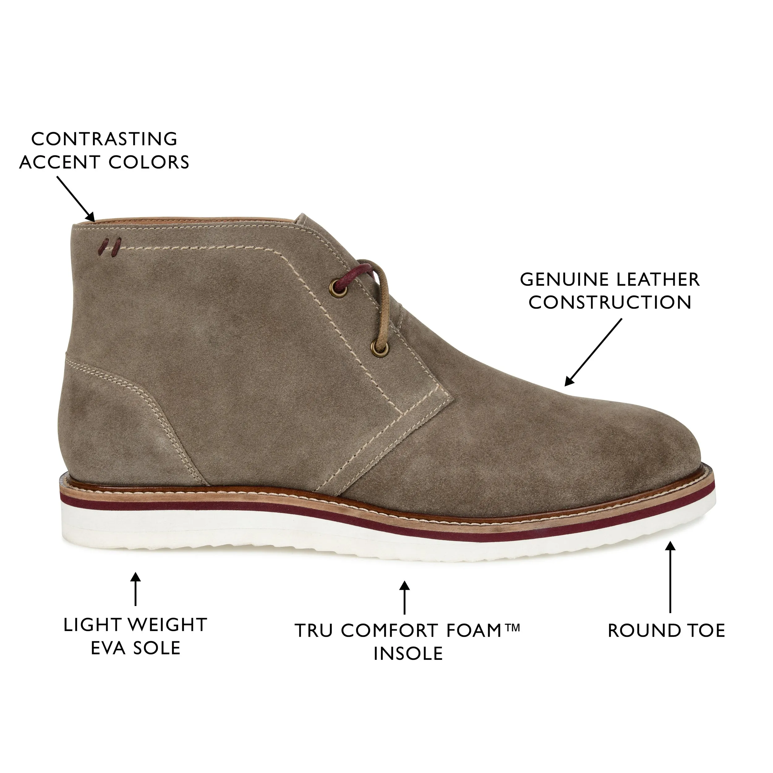 Thomas & Vine Keegan Wide Width Plain Toe Chukka Boot