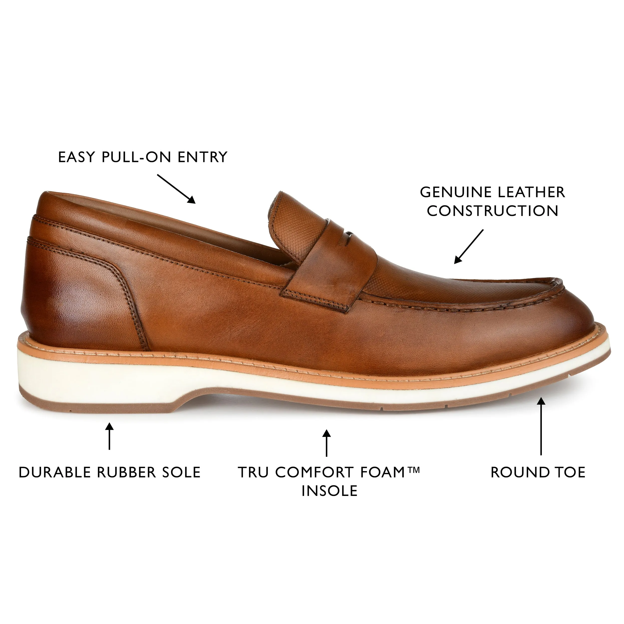 Thomas & Vine Watkins Wide Width Embossed Penny Loafer
