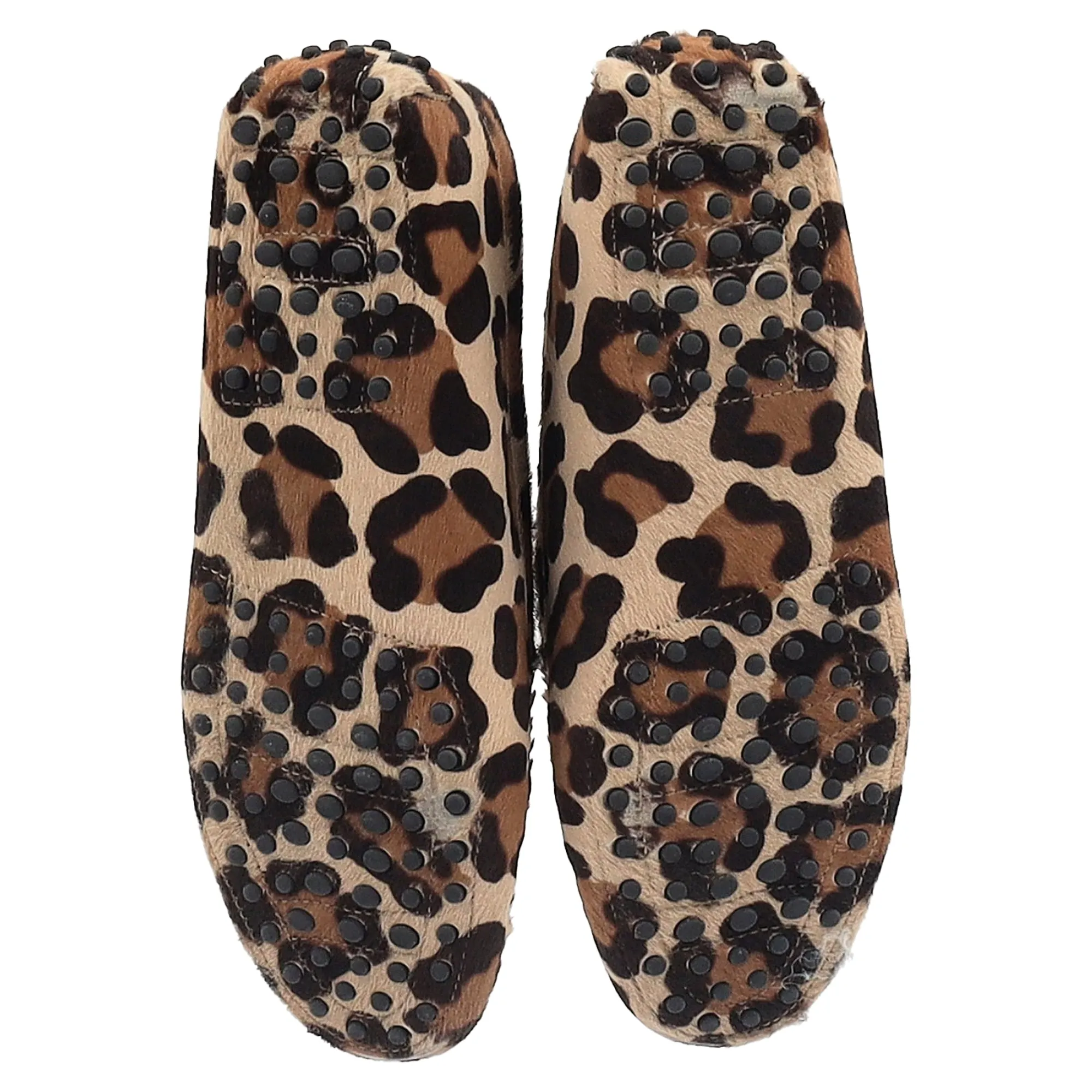 Tod's Gommino Leopard Print Loafers in Brown Calf Hair