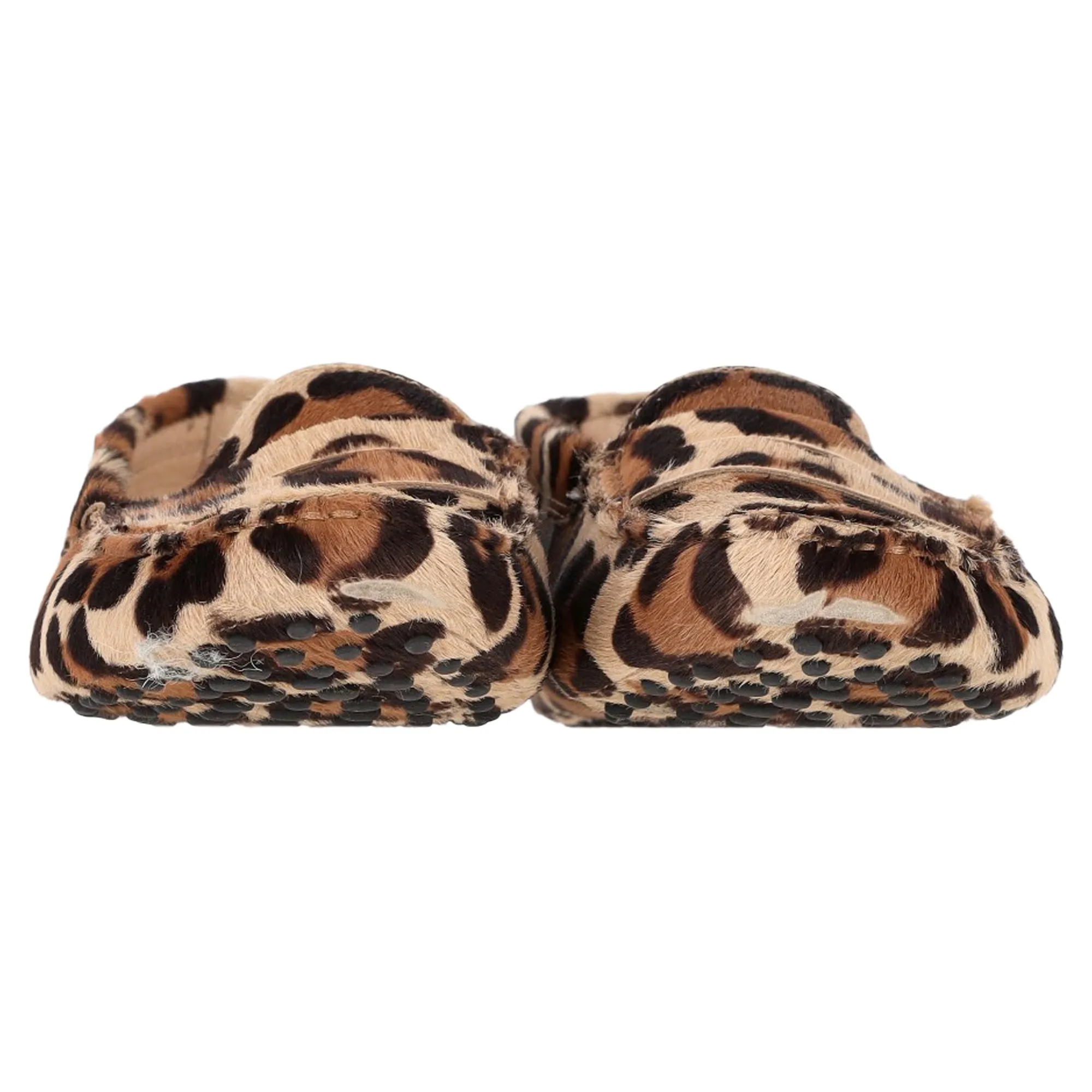Tod's Gommino Leopard Print Loafers in Brown Calf Hair
