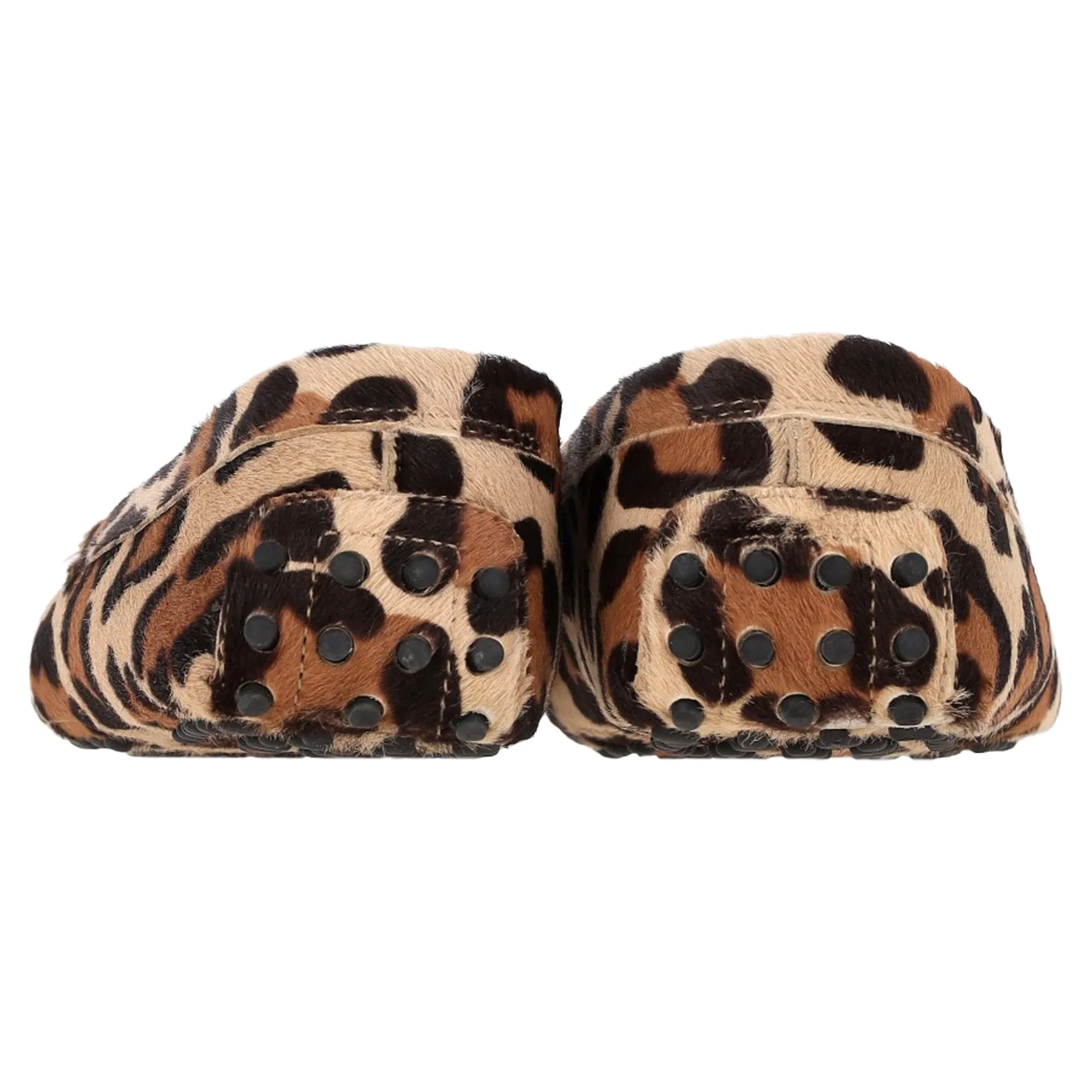 Tod's Gommino Leopard Print Loafers in Brown Calf Hair
