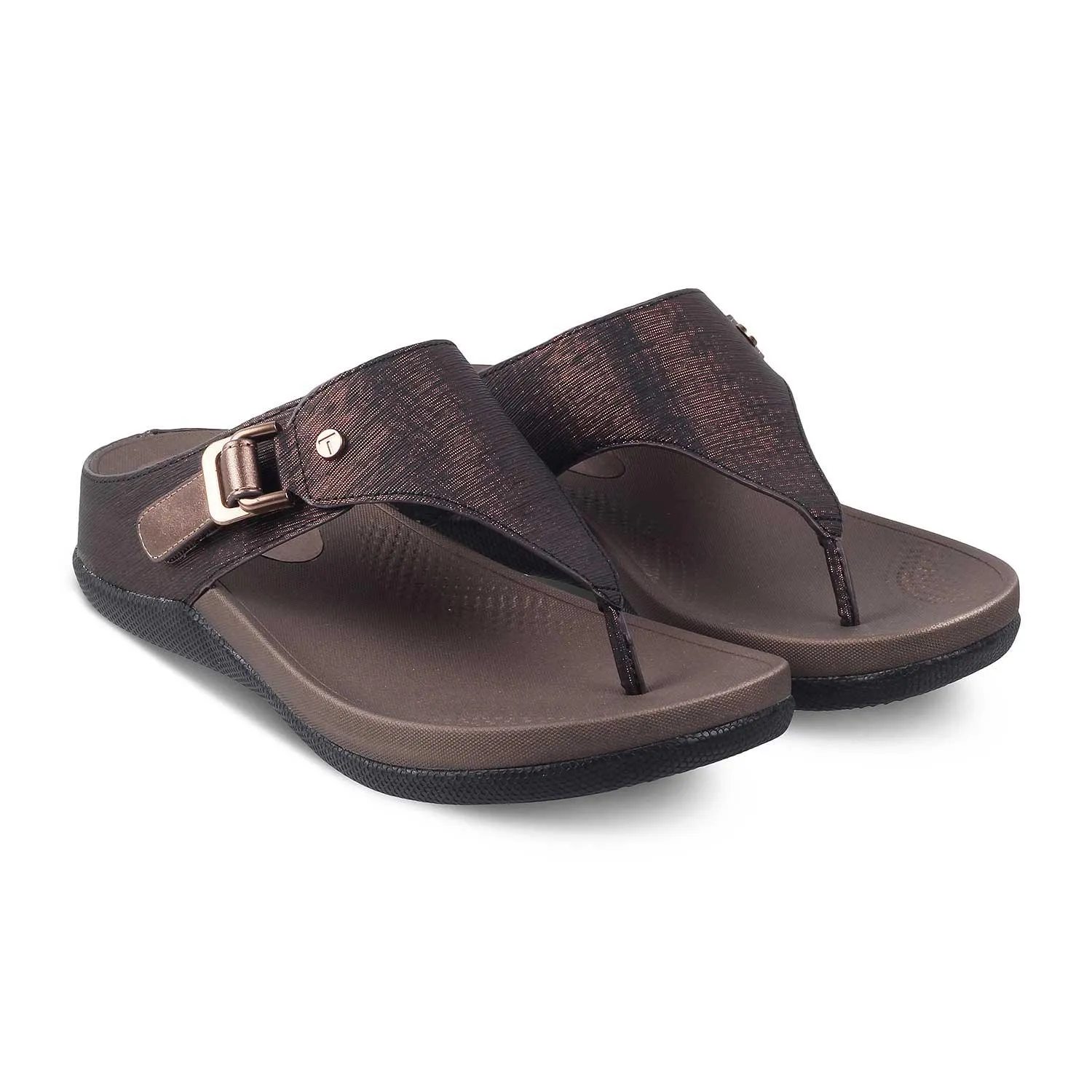 Tresmode Aaryed Bronze Women's Casual Platform Flats