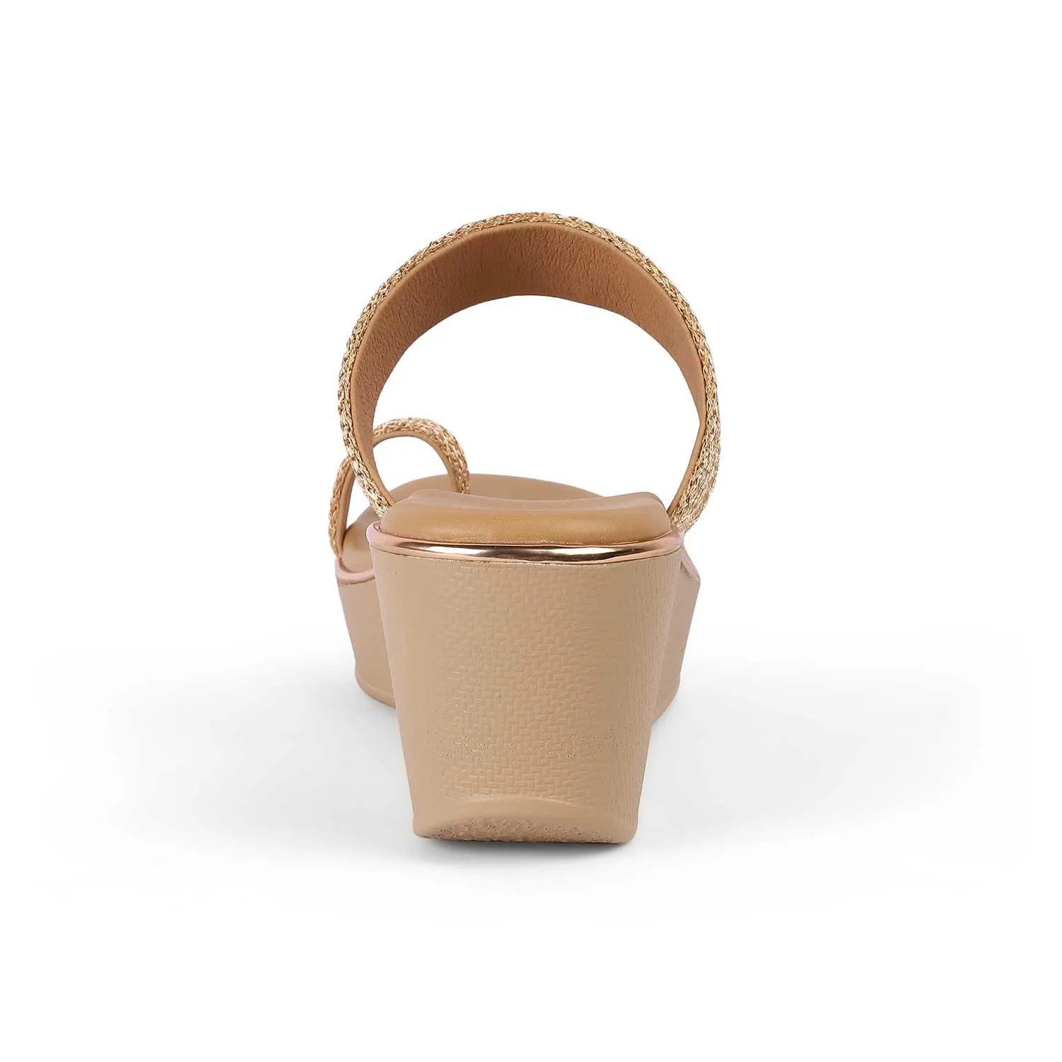 Tresmode Adriana Champagne Women's Dress Wedge Sandals