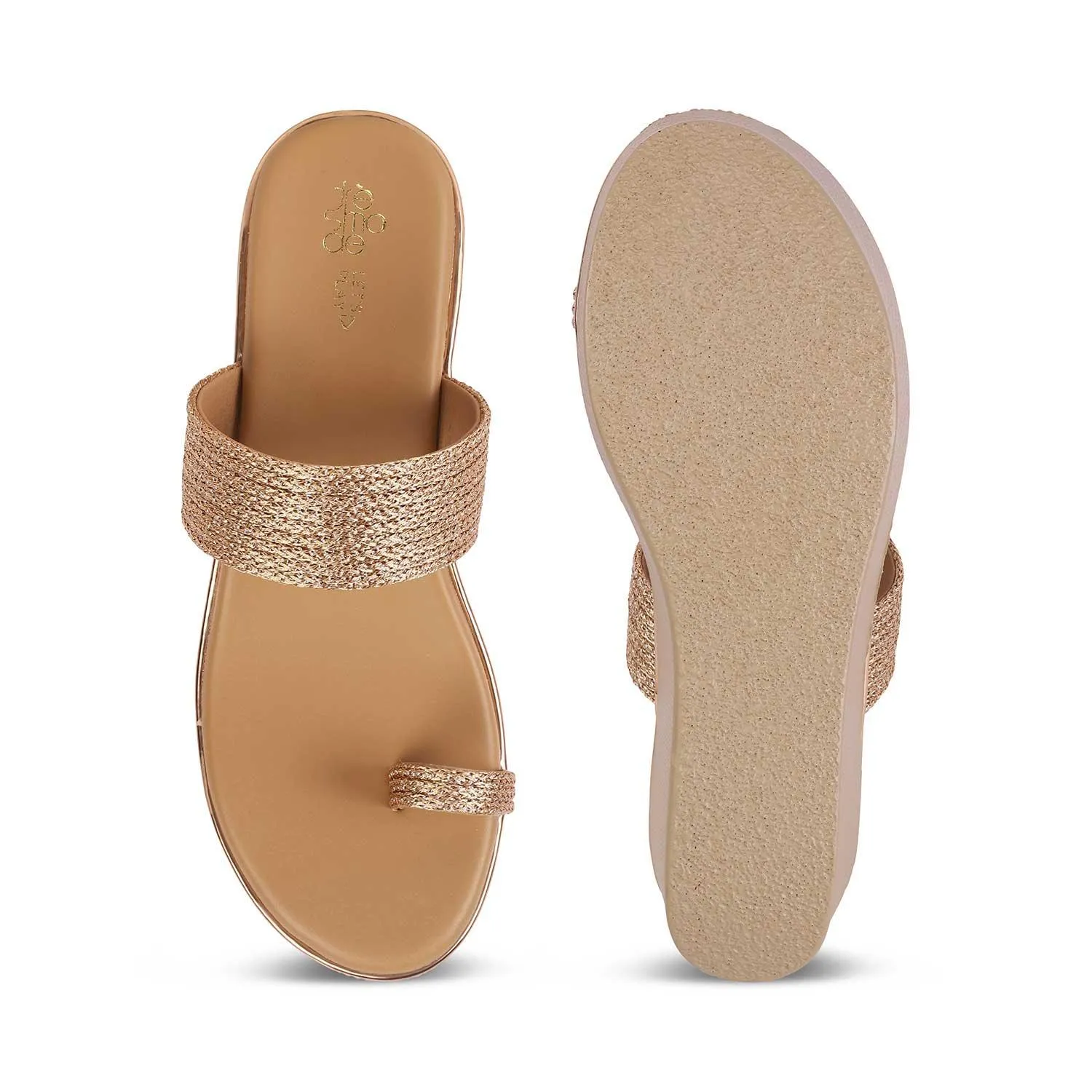 Tresmode Adriana Champagne Women's Dress Wedge Sandals