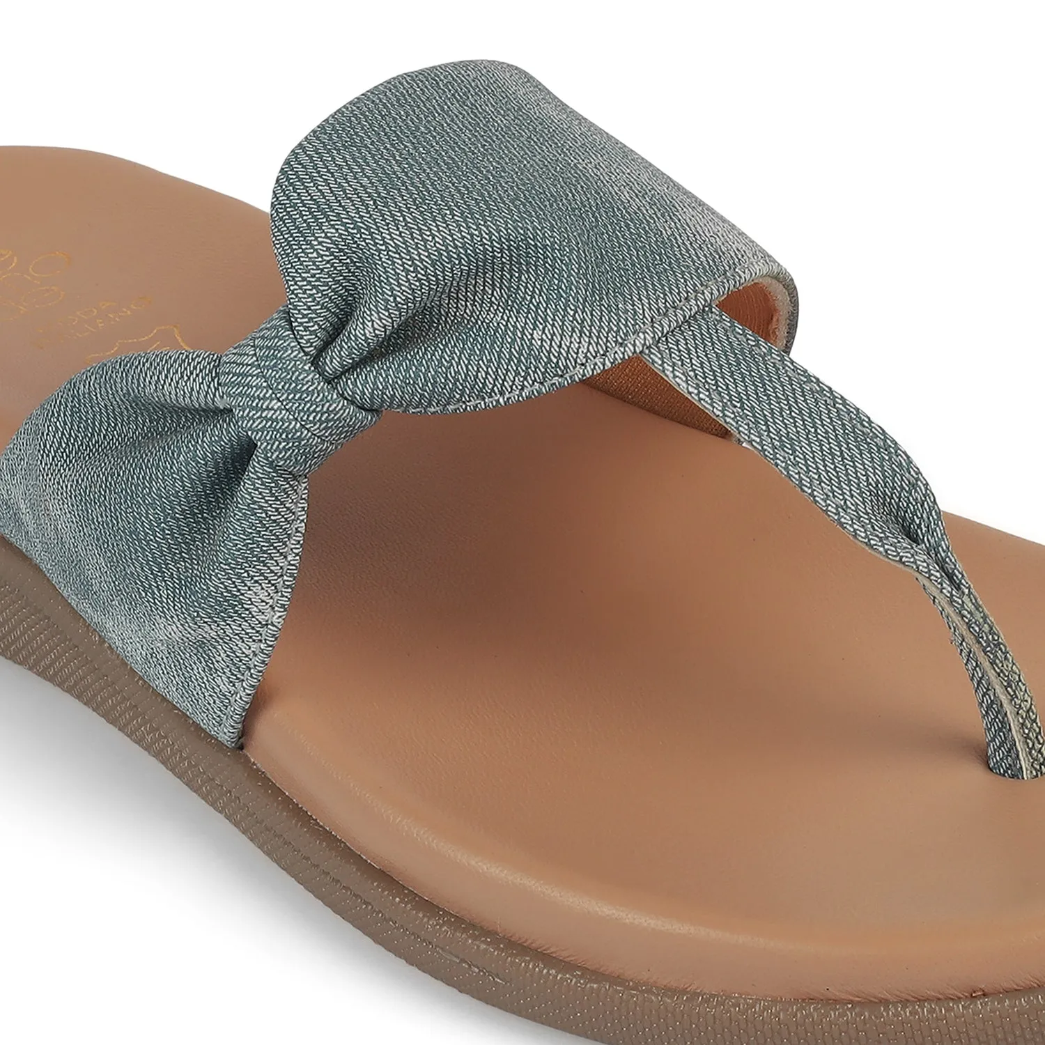 Tresmode Copela Blue Women's Dress Platform Flats