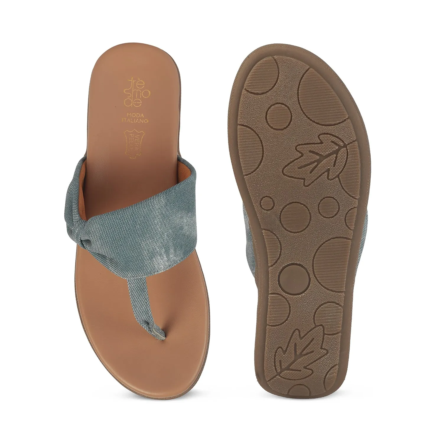 Tresmode Copela Blue Women's Dress Platform Flats