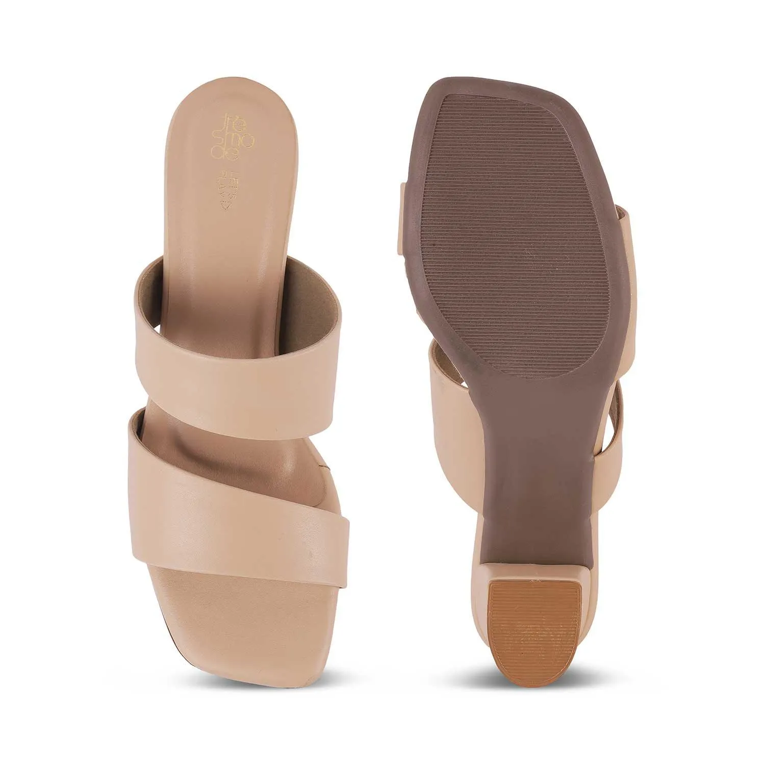 Tresmode Dejvice Beige Women's Casual Block Heel Sandals