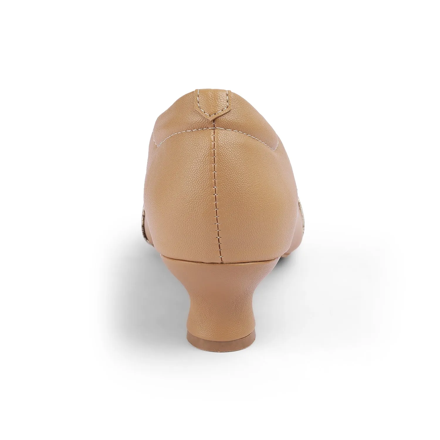 Tresmode Frankfort Beige Women's Dress Kitten Heel Pumps