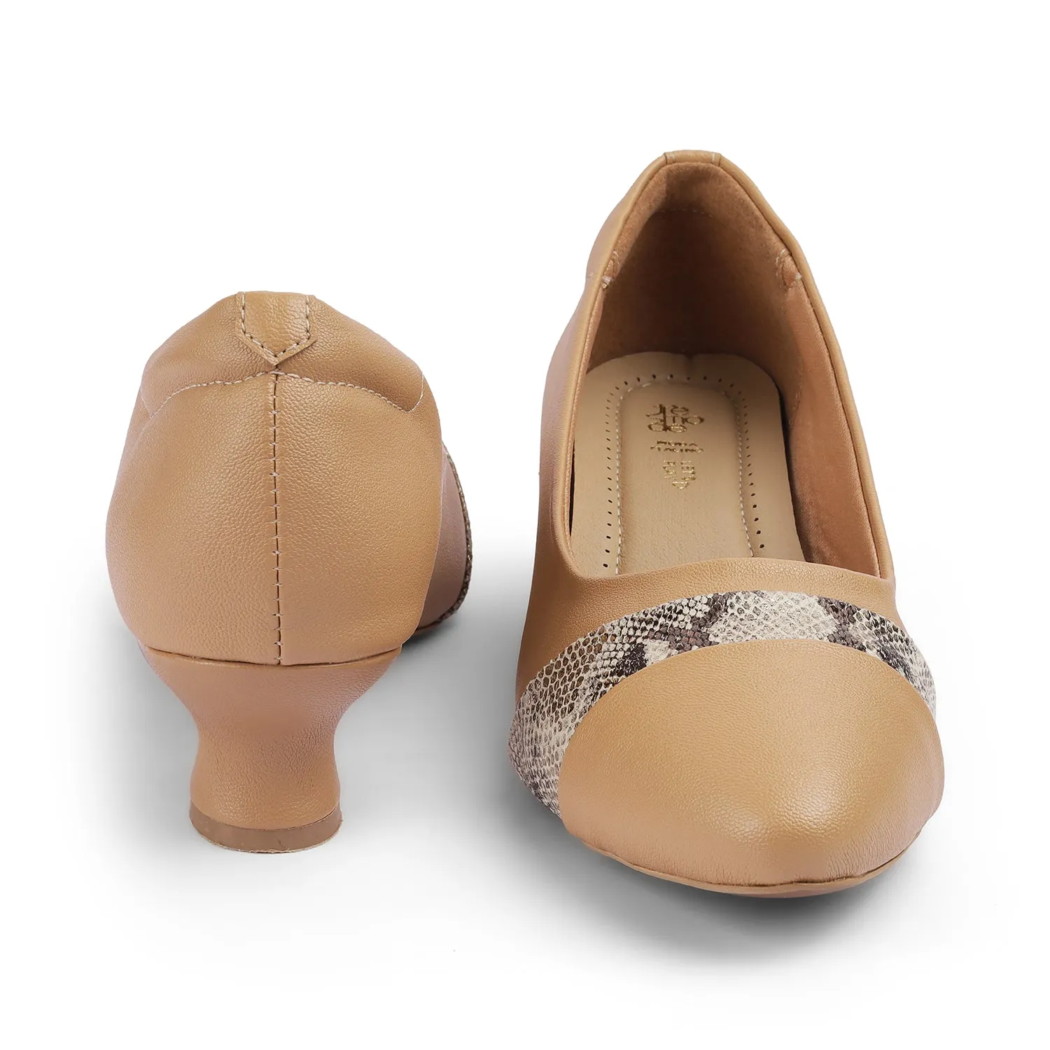 Tresmode Frankfort Beige Women's Dress Kitten Heel Pumps