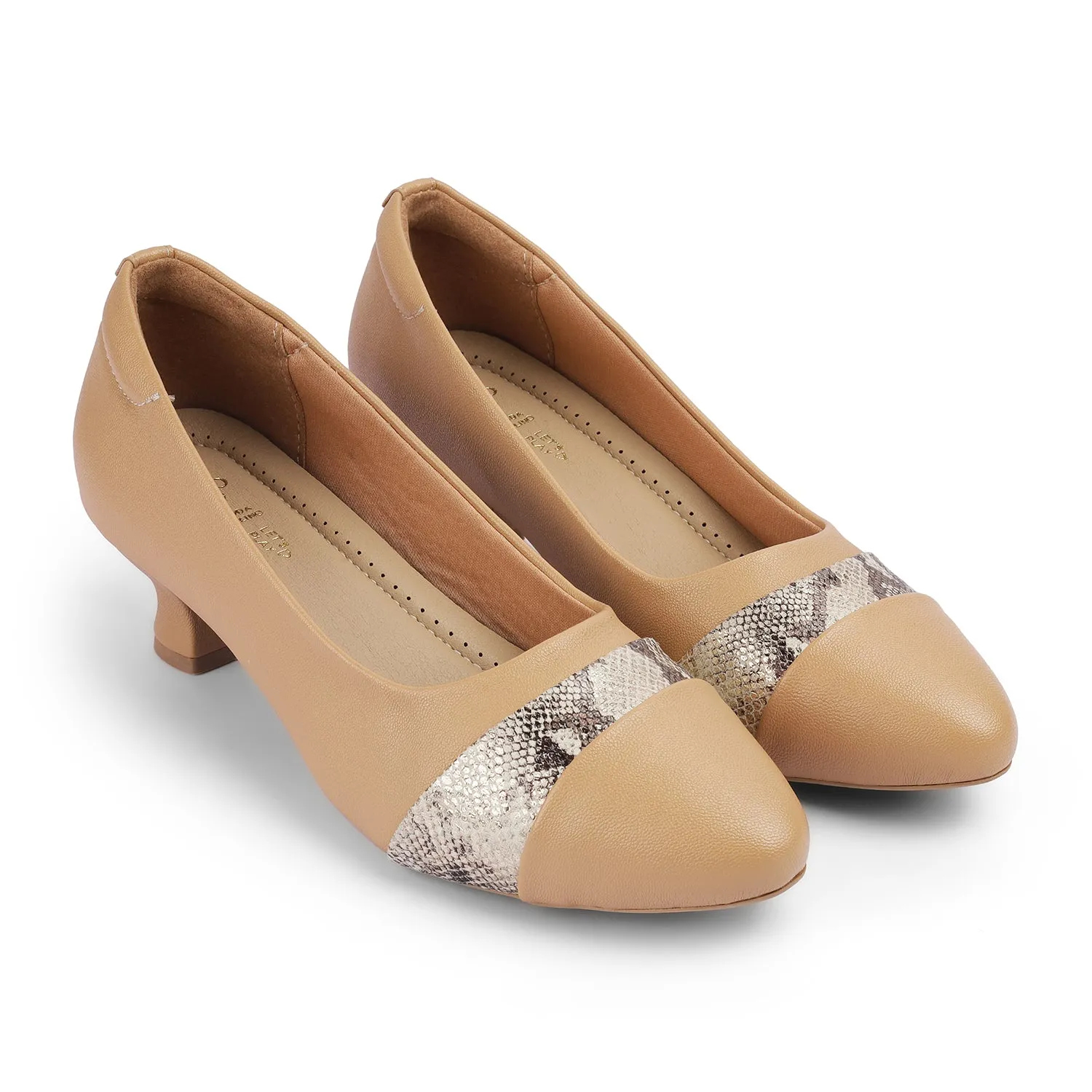 Tresmode Frankfort Beige Women's Dress Kitten Heel Pumps