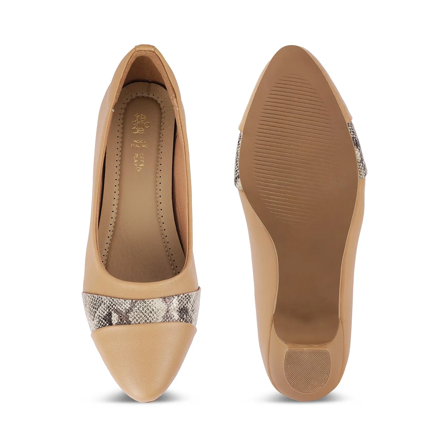 Tresmode Frankfort Beige Women's Dress Kitten Heel Pumps