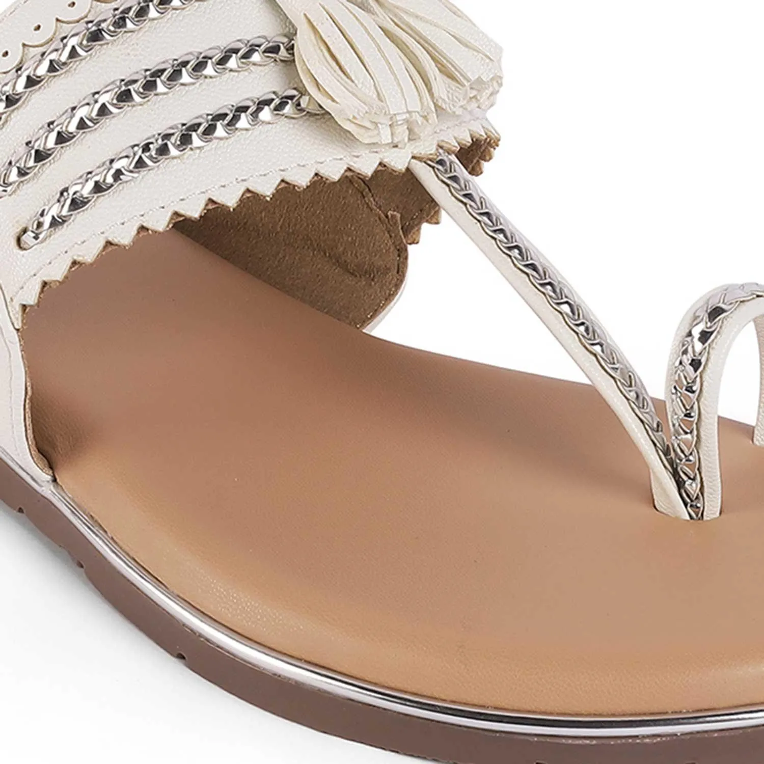 Tresmode Mekol White Women's Dress Flats