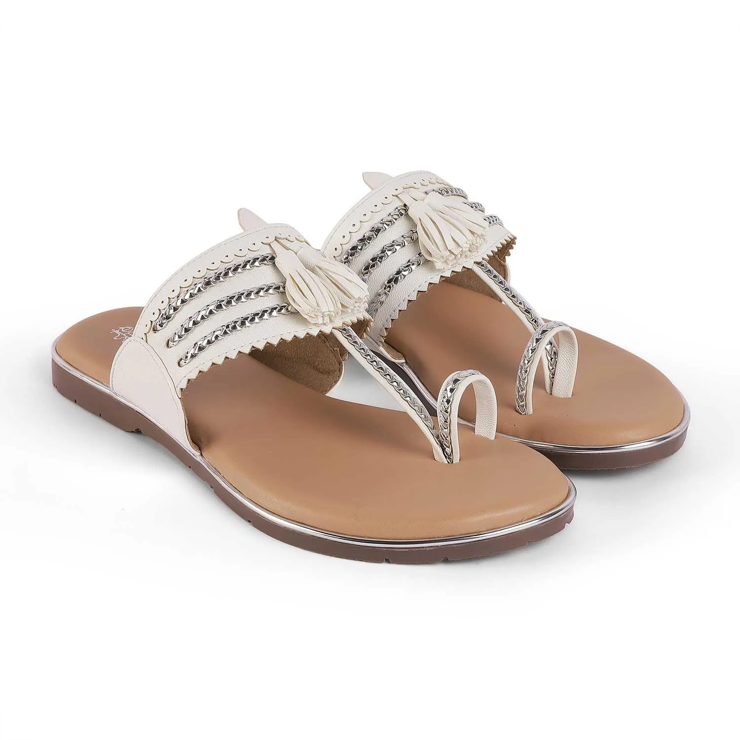 Tresmode Mekol White Women's Dress Flats