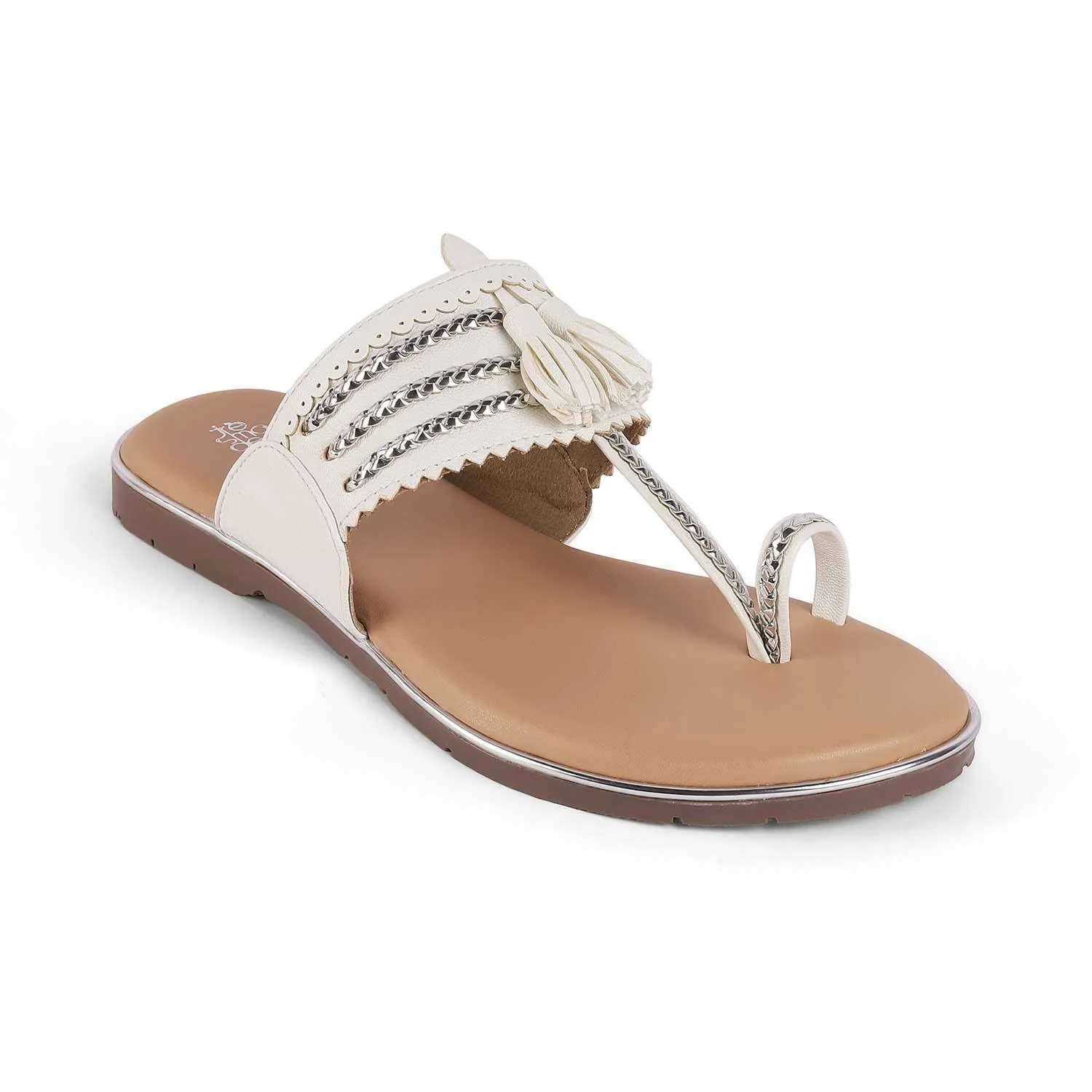 Tresmode Mekol White Women's Dress Flats