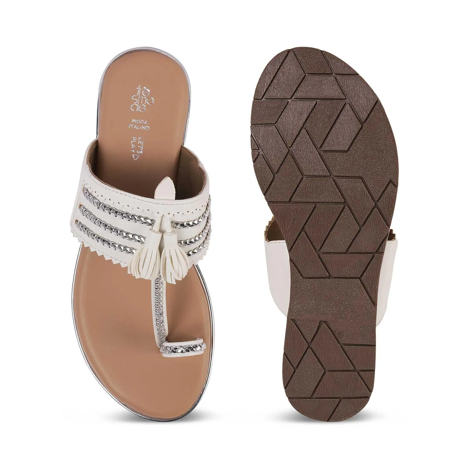Tresmode Mekol White Women's Dress Flats