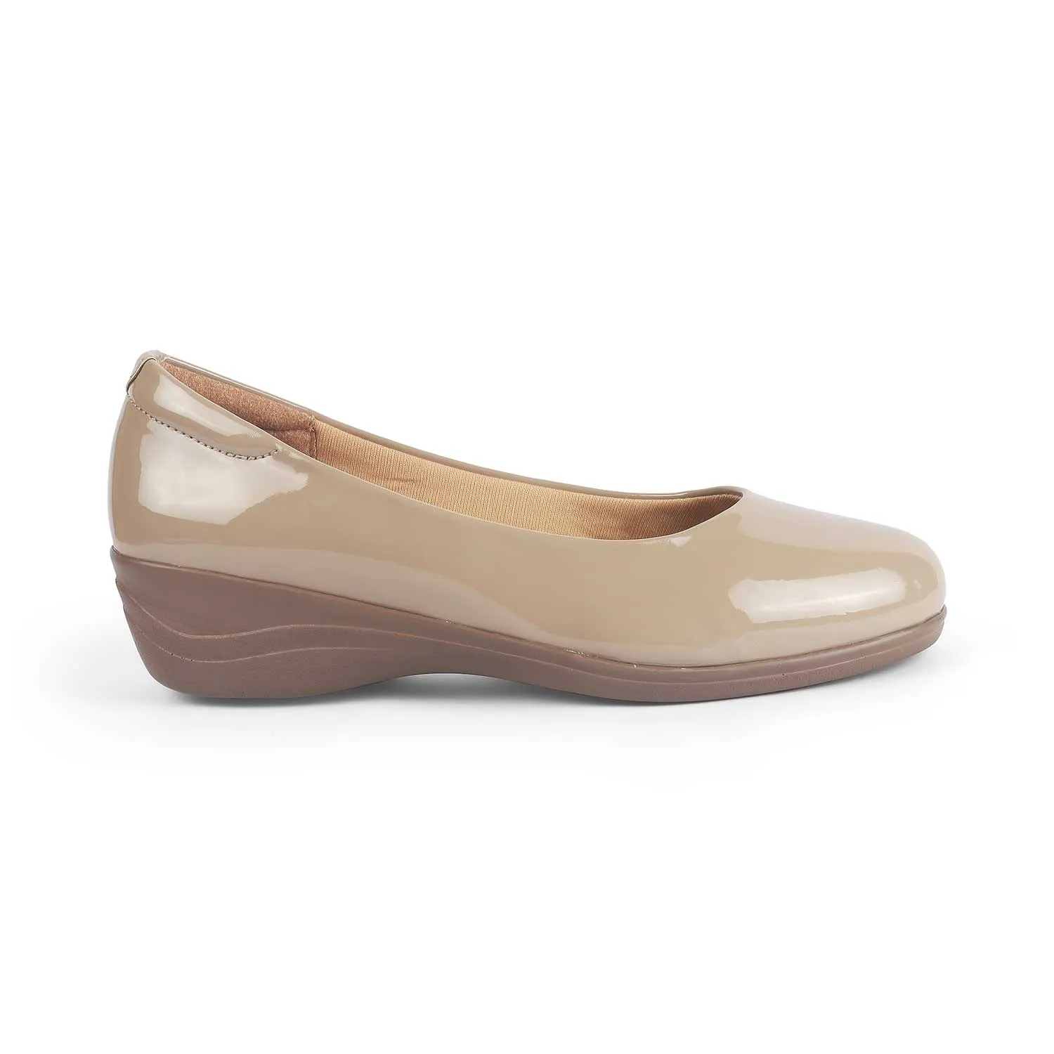Tresmode Meshine Beige Women's Dress Wedge Ballerinas