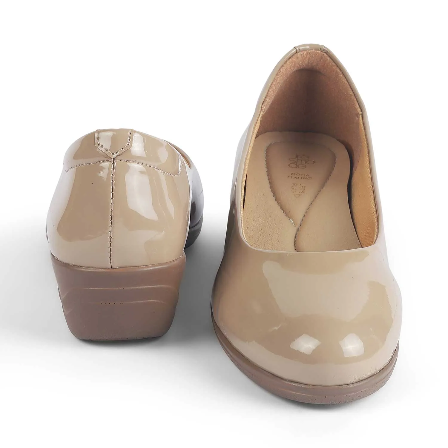 Tresmode Meshine Beige Women's Dress Wedge Ballerinas