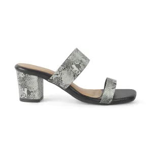 Tresmode Rentu Pewter Women's Dress Block Heel Sandals