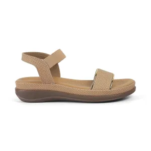 Tresmode Reny Beige Women's Casual Platform Flats
