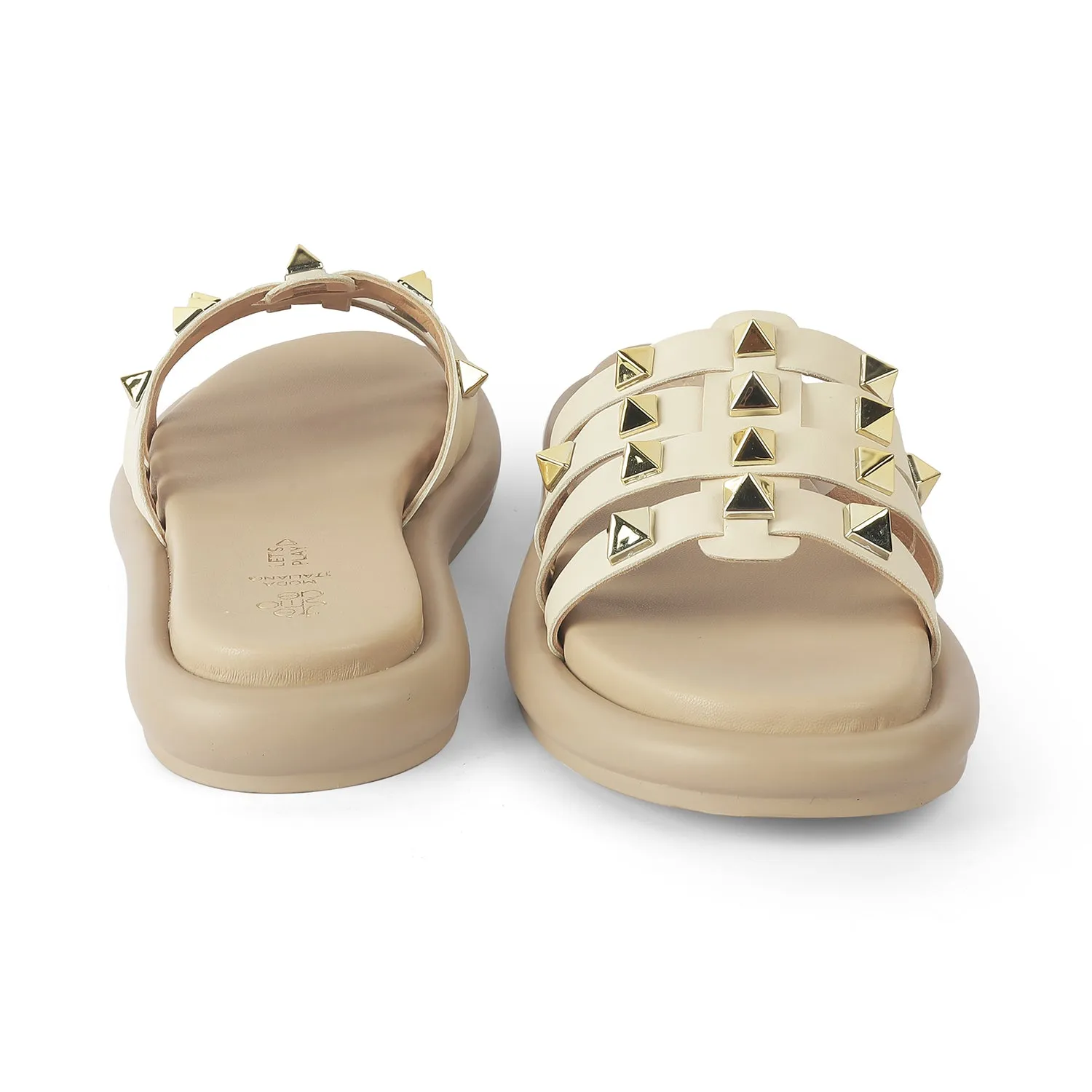 Tresmode Rovoro Beige Women's Casual Platform Flats