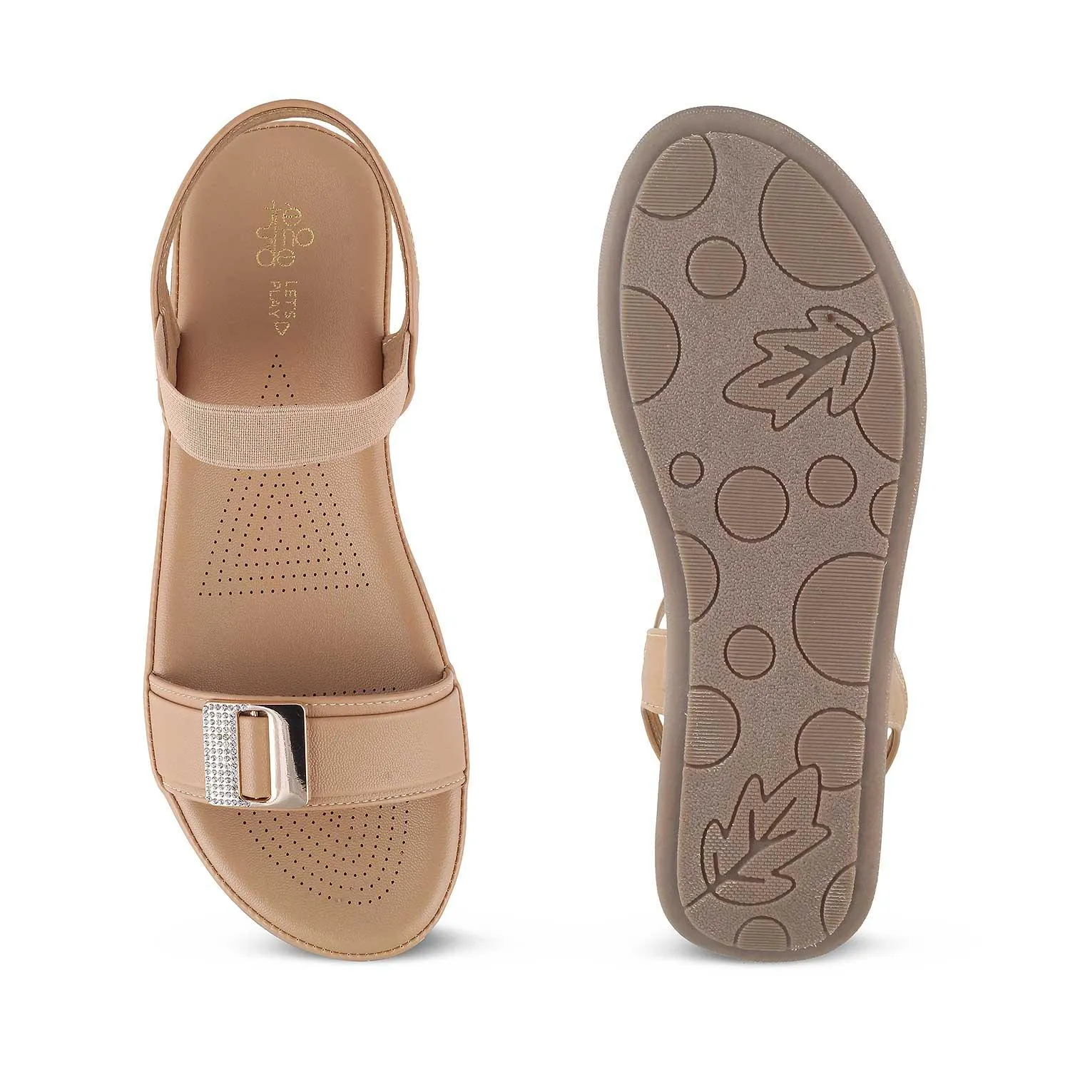 Tresmode Stepi TMS-1 Beige Women's Casual Platform Flats