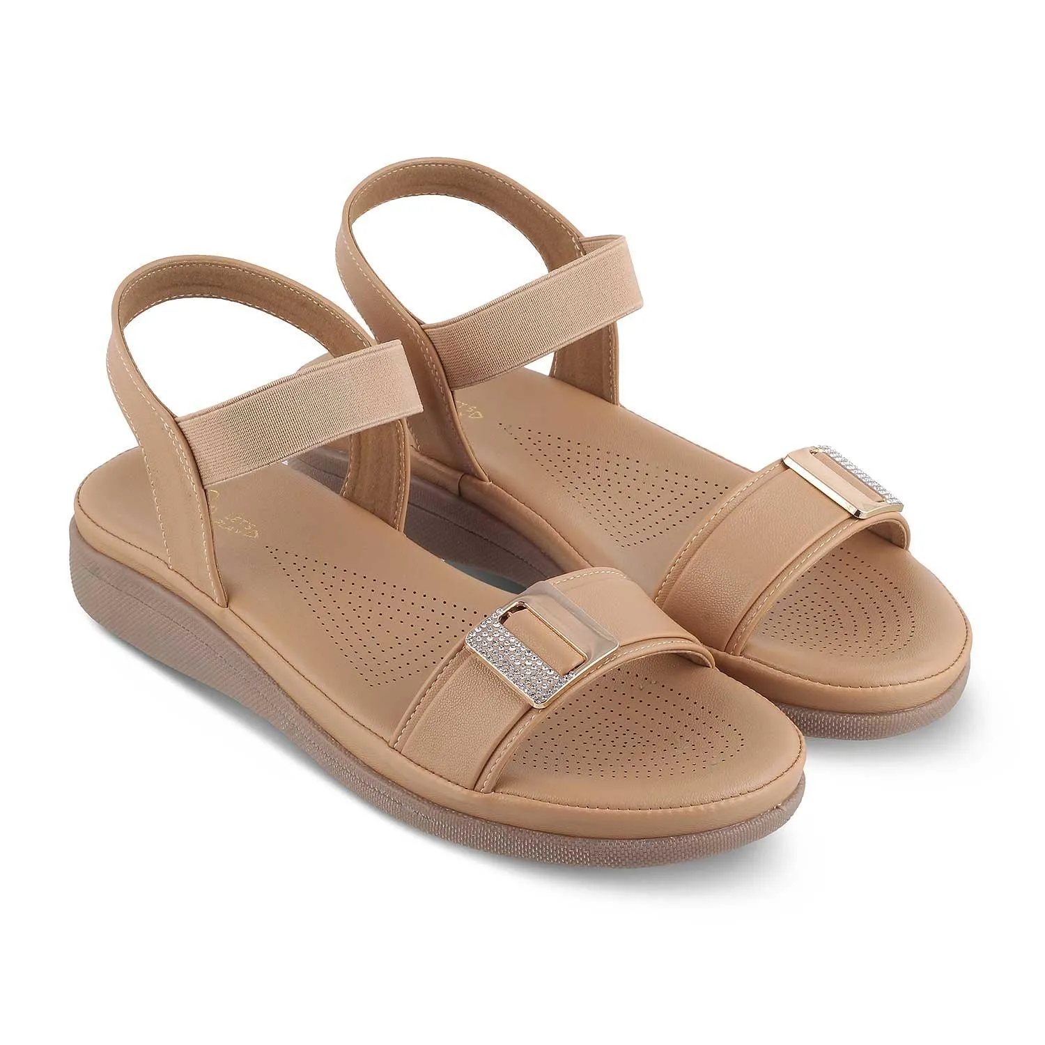 Tresmode Stepi TMS-1 Beige Women's Casual Platform Flats