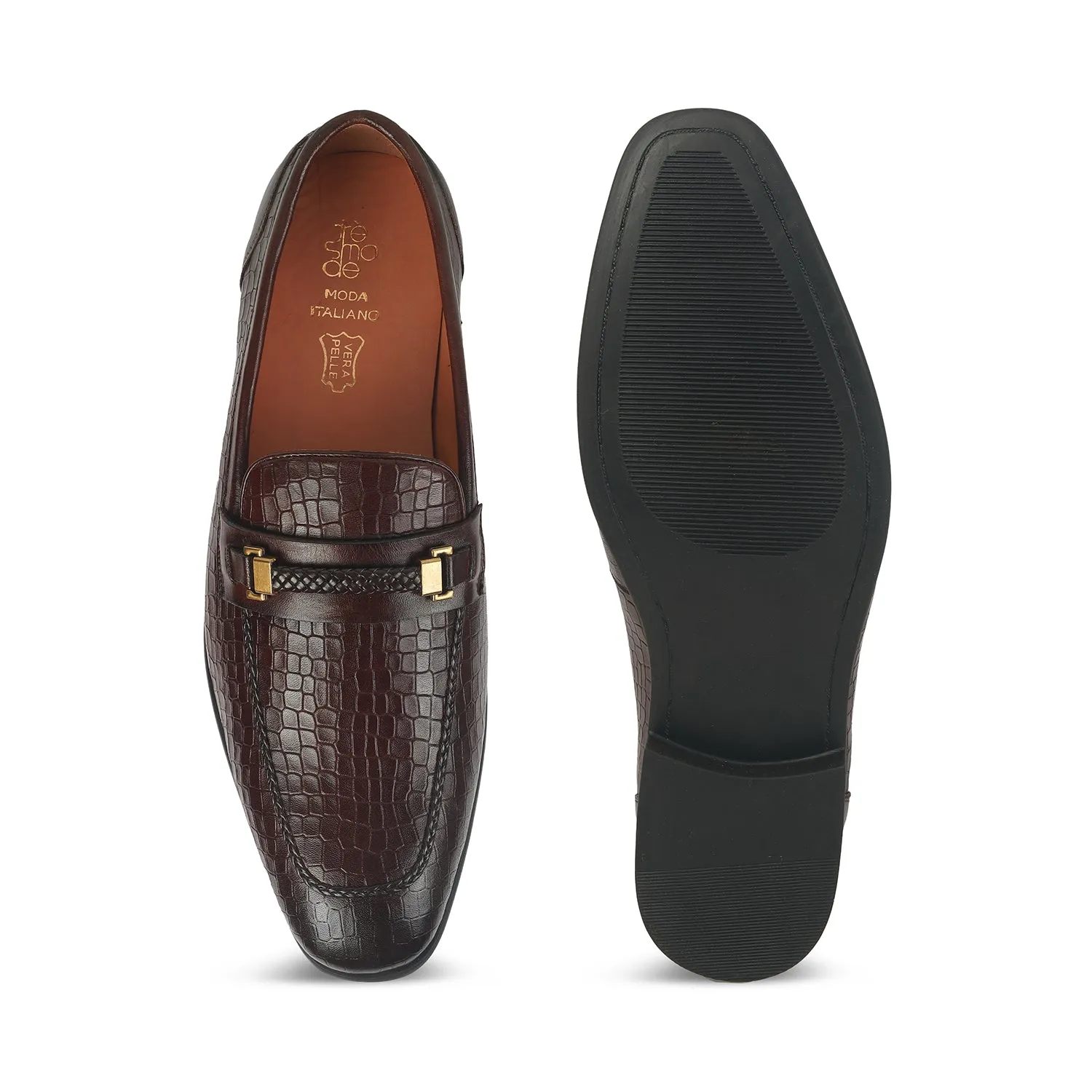 Tresmode Sweb Brown Men's Leather Loafers