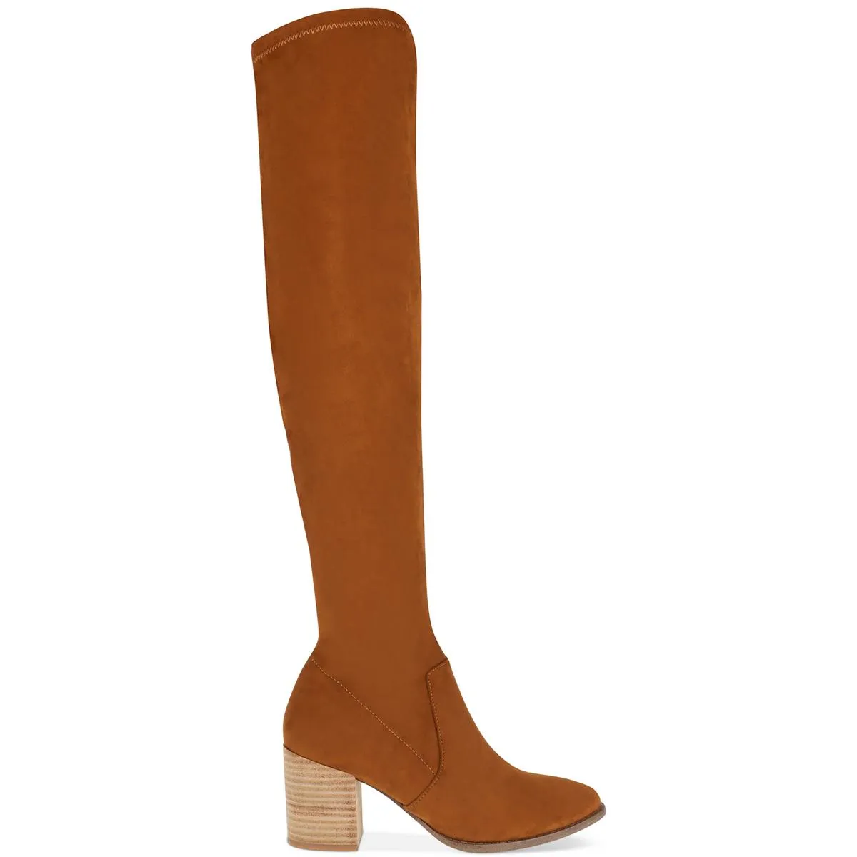 Trude Womens Faux-Suede Block-Heel Over-The-Knee Boots