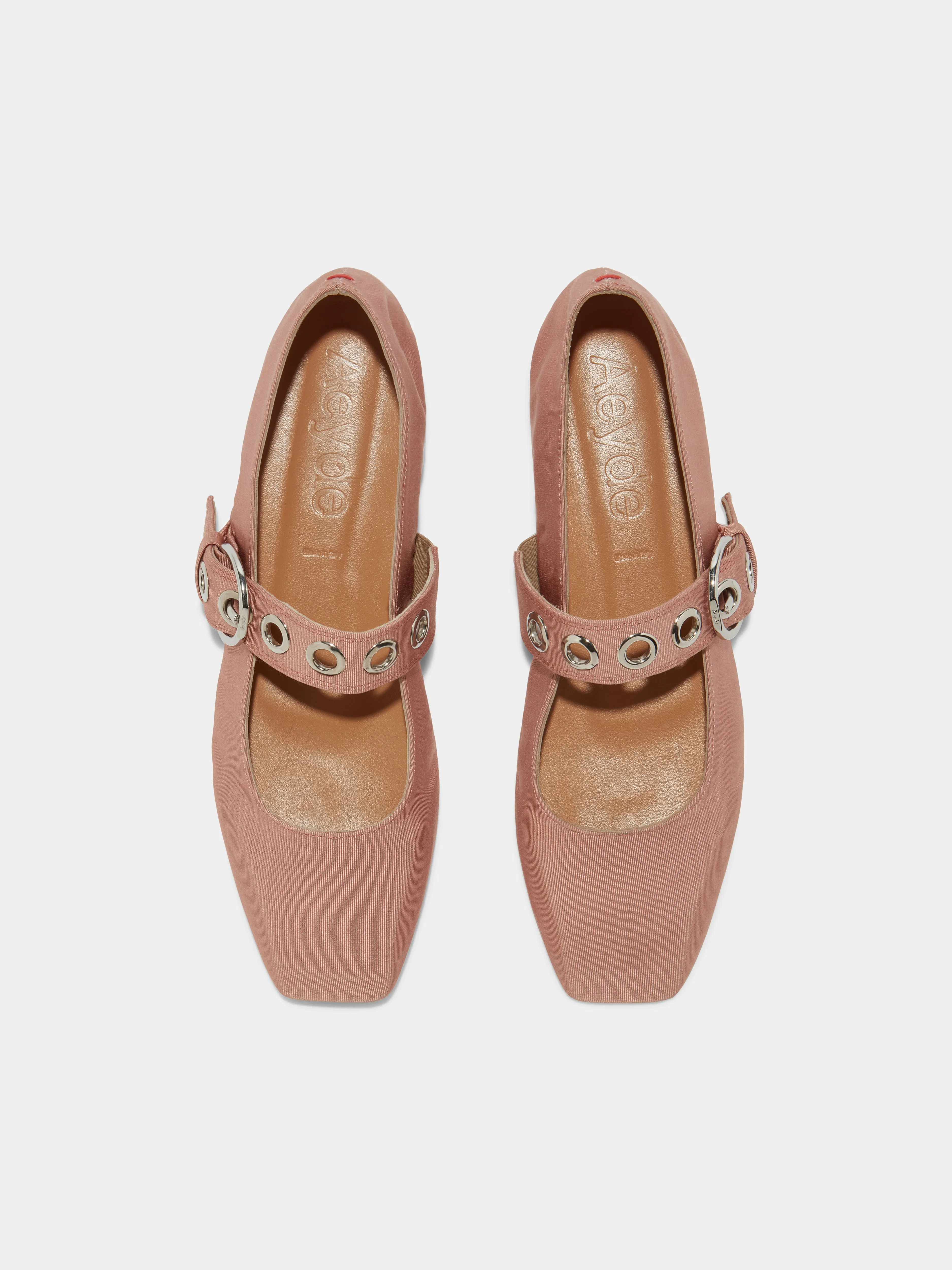 Uma Eyelet Grosgrain Mary-Janes Flats