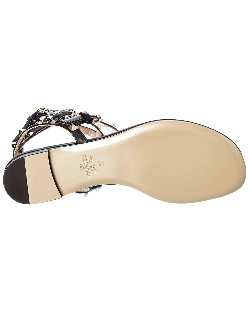 Valentino Rockstud Caged Leather Ankle Strap Sandal