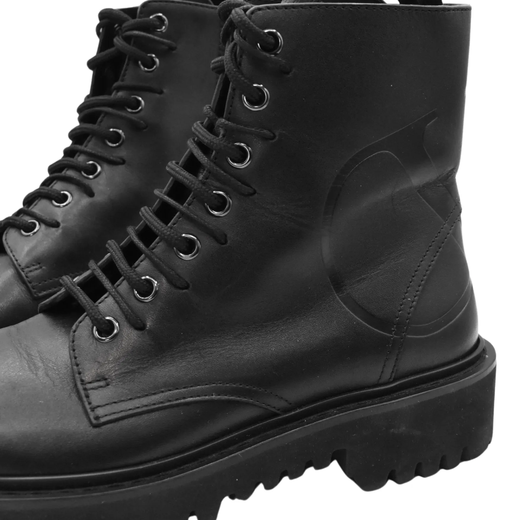 Valentino 'V Logo' Combat Boots - Women's 37