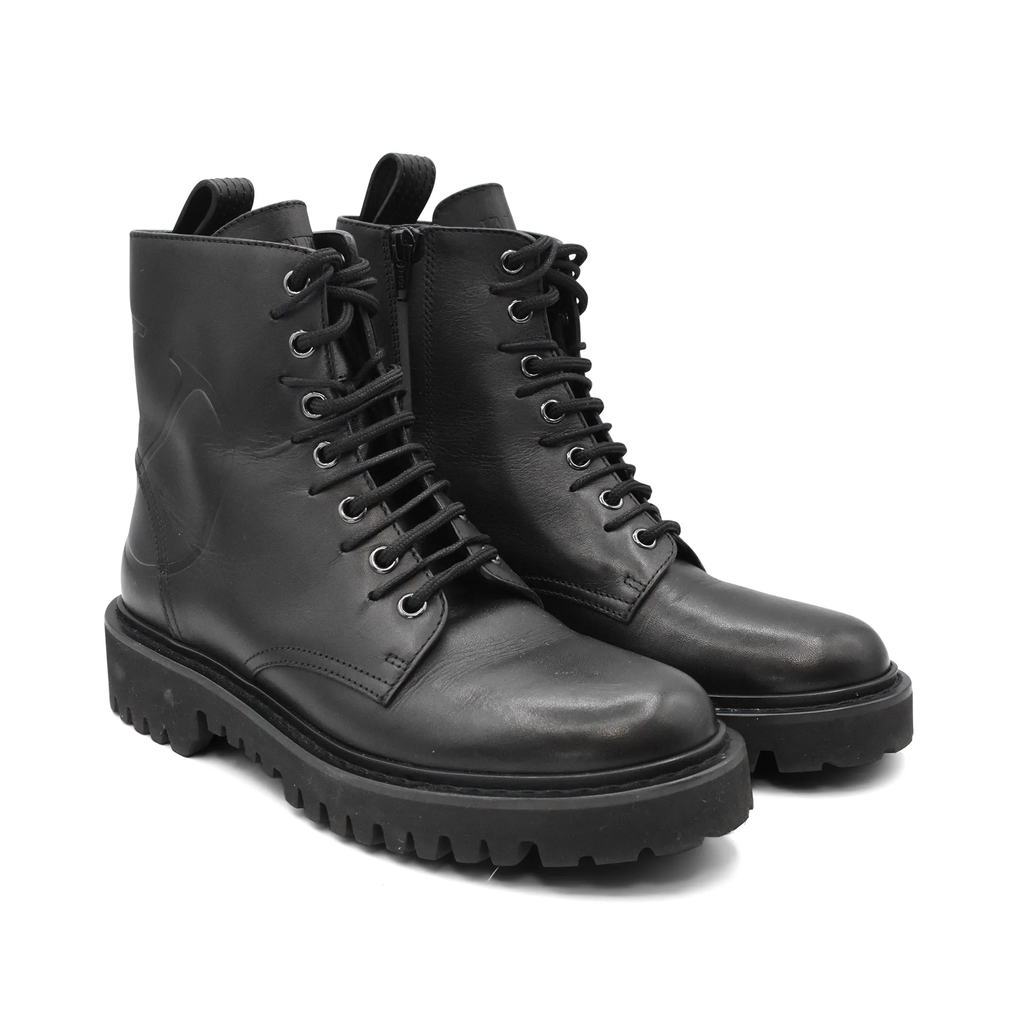 Valentino 'V Logo' Combat Boots - Women's 37