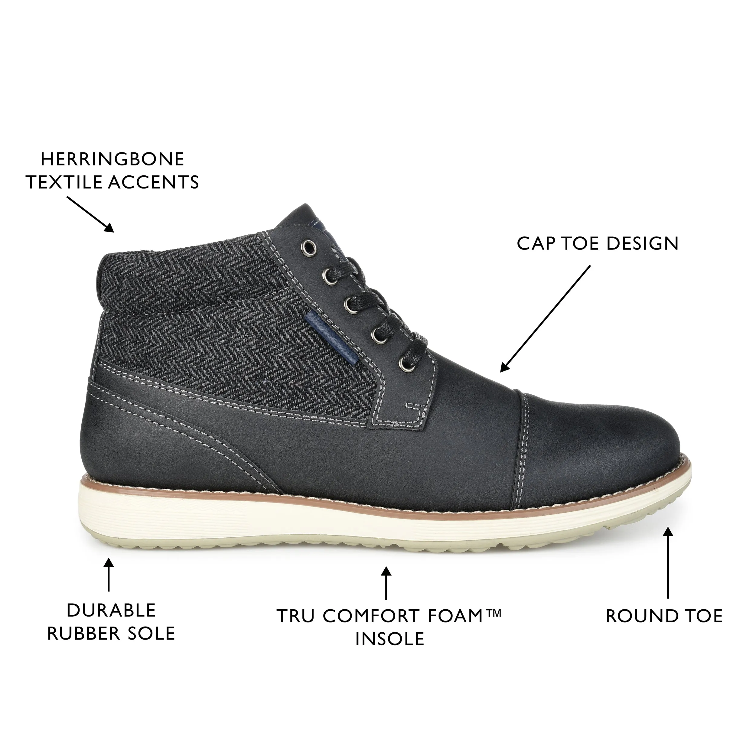 Vance Co. Jones Cap Toe Ankle Boot