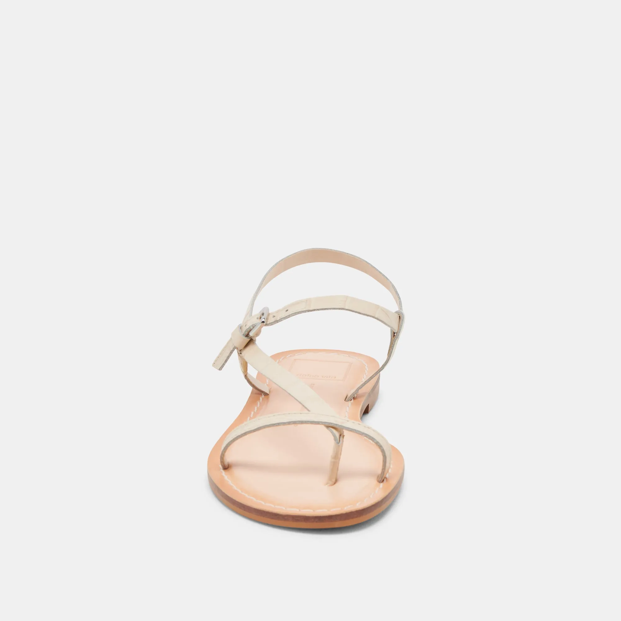 WANDRE SANDALS BONE EMBOSSED LEATHER