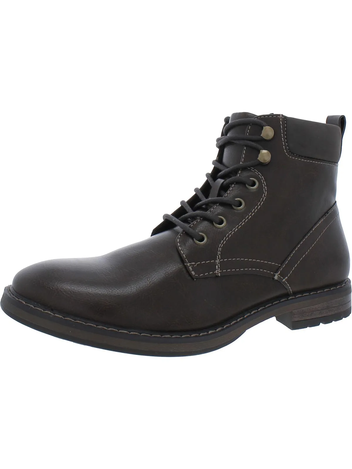 Westin Mens Faux Leather Lace-Up Ankle Boots