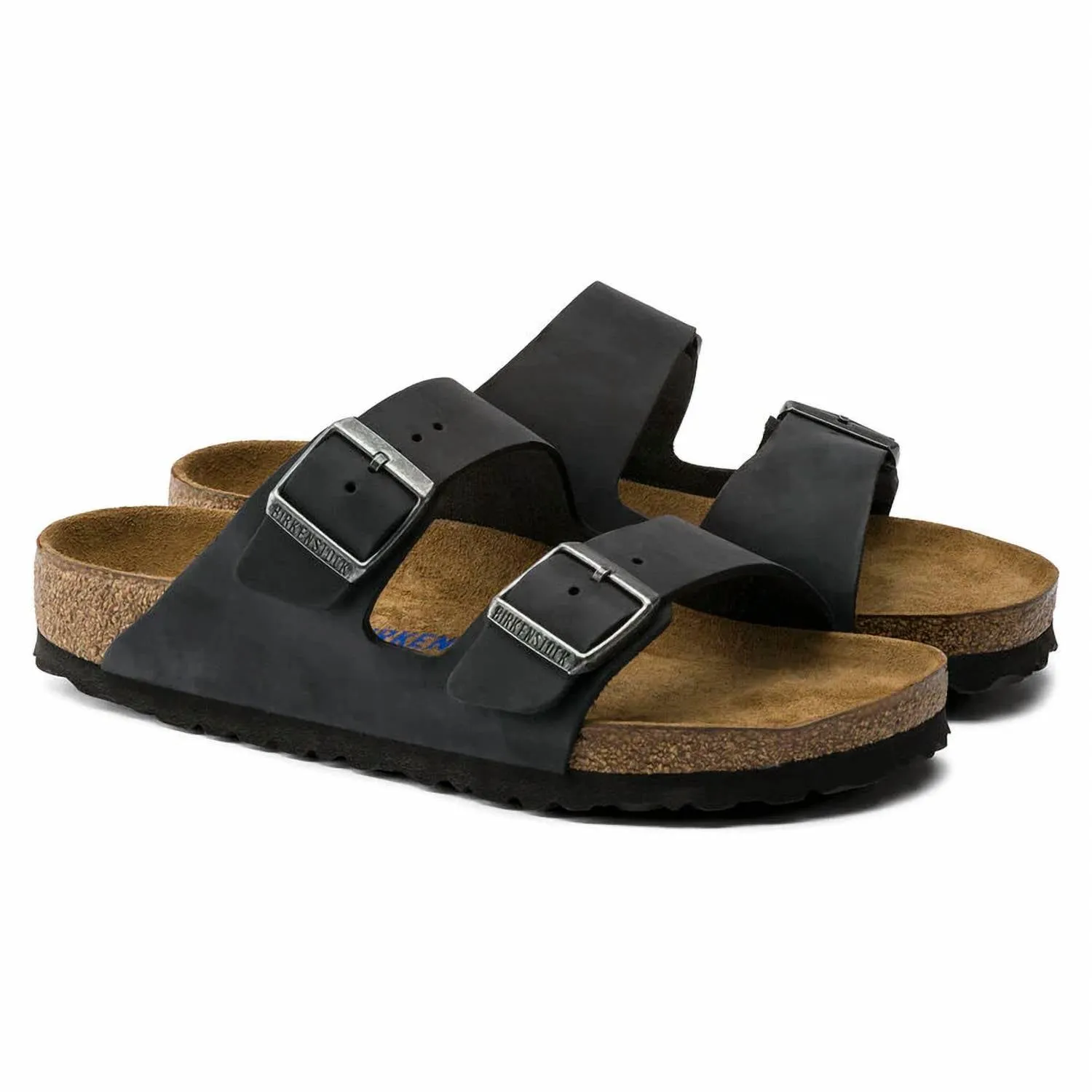 Women's Arizona Soft Footbed Sandal - Regular In Black Oiled