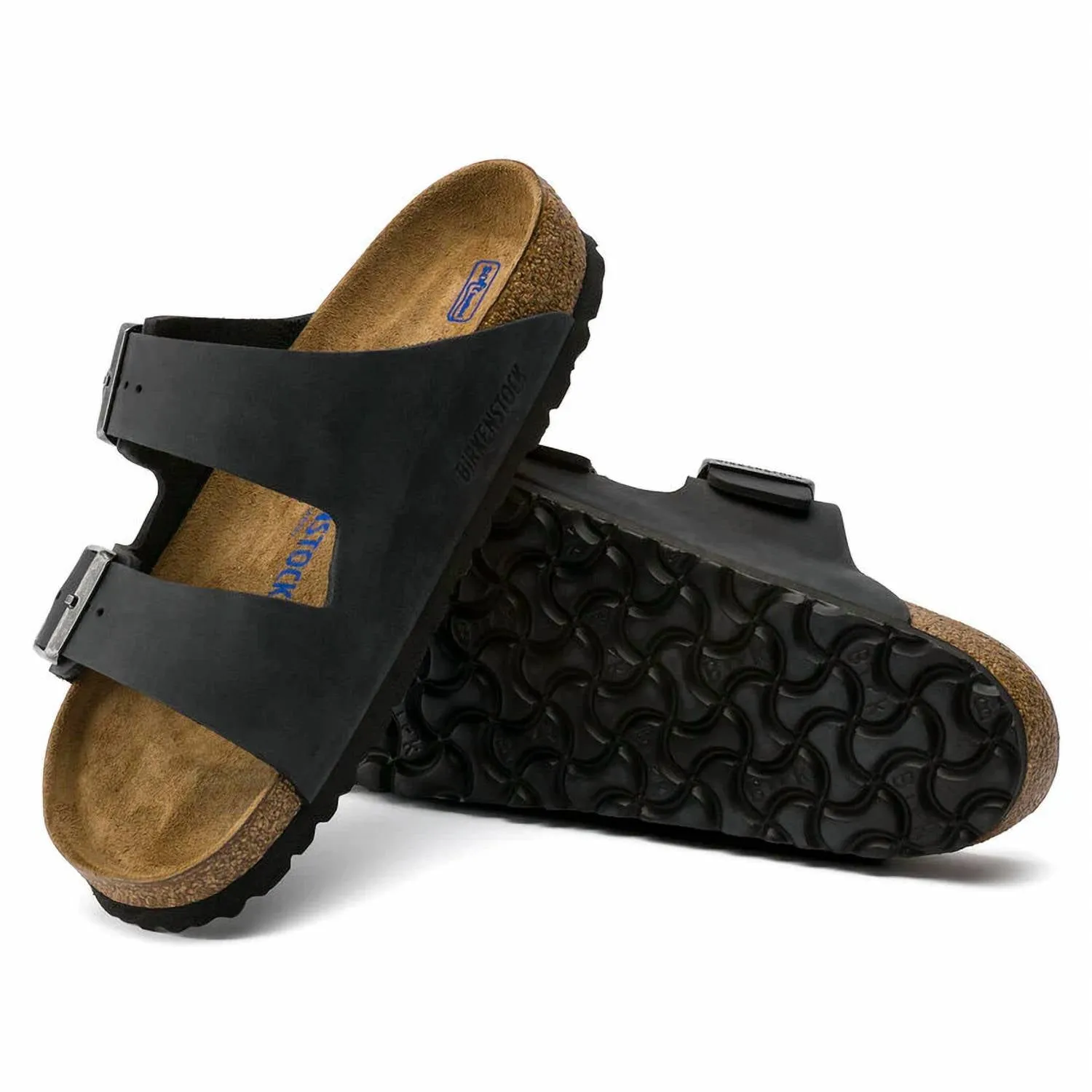 Women's Arizona Soft Footbed Sandal - Regular In Black Oiled
