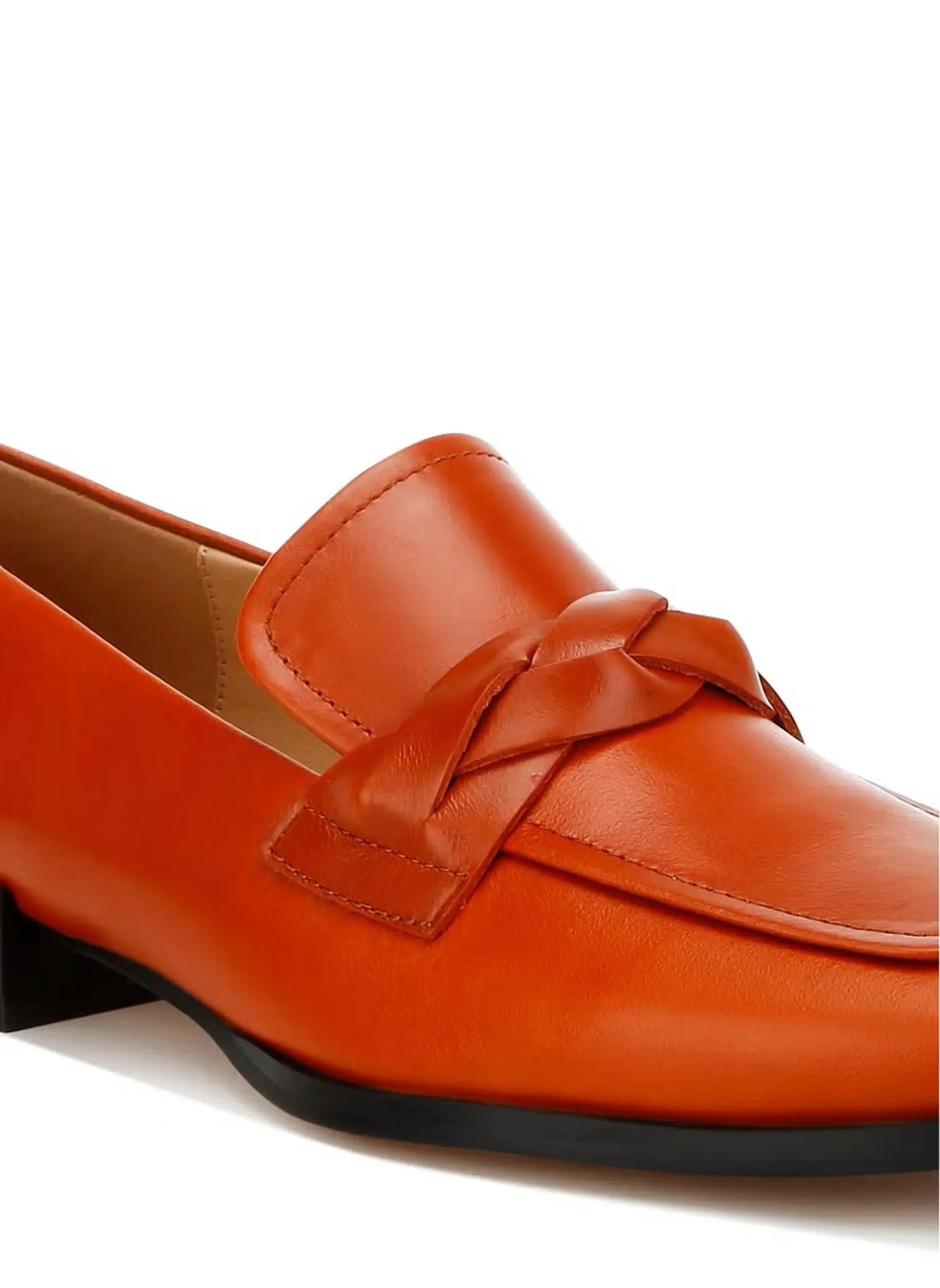 Women's Braided Loafer In Cognac