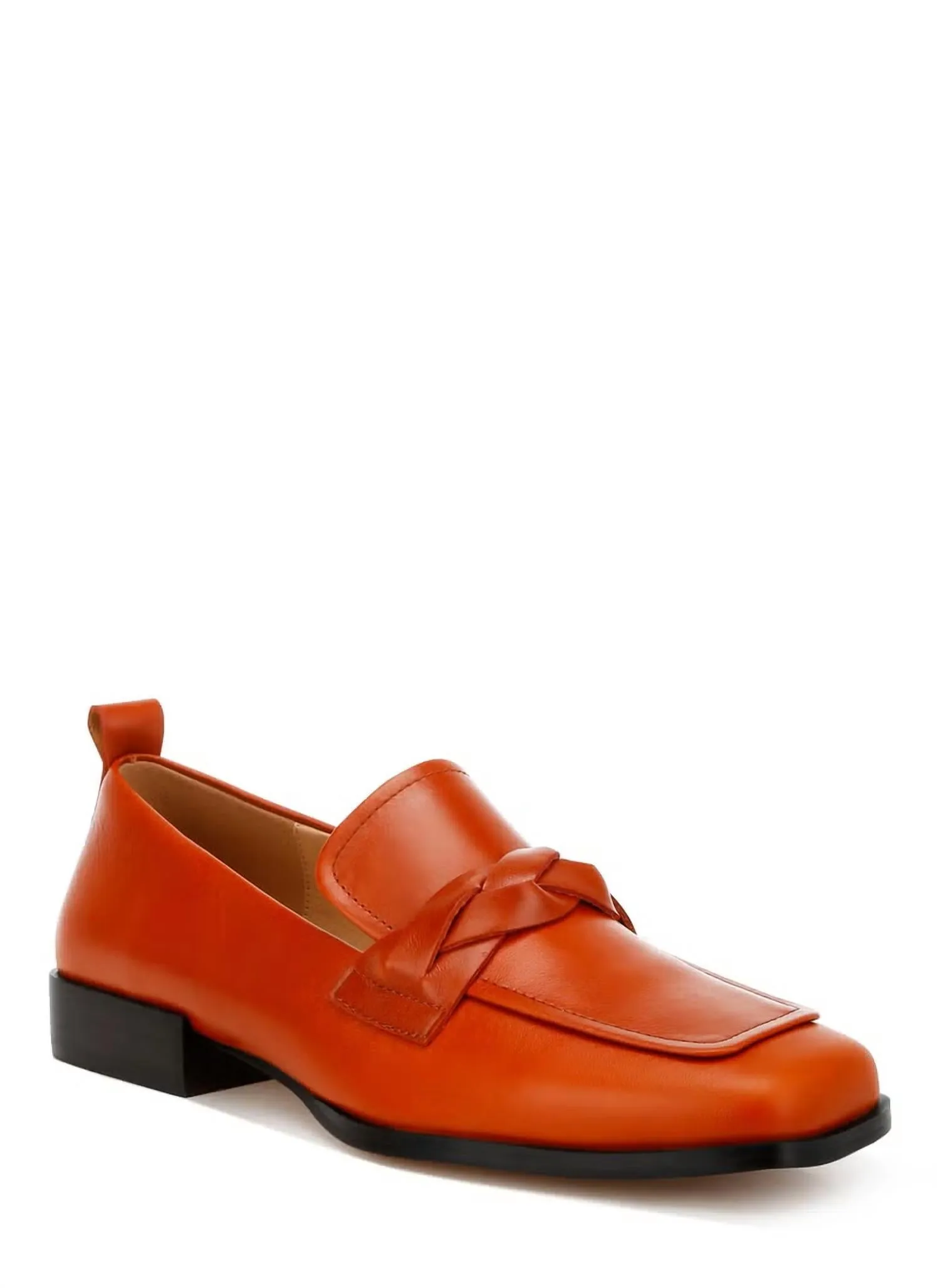 Women's Braided Loafer In Cognac