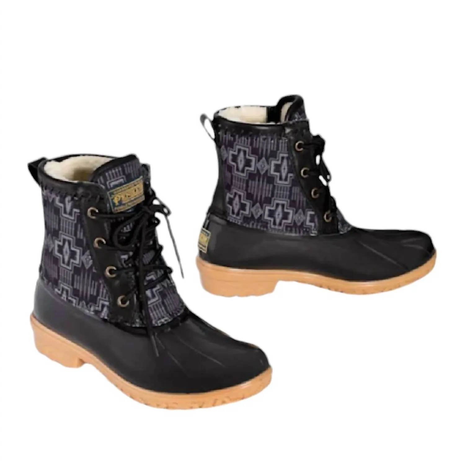 Women’S Classic Harding Print Duck Winter Boots In Black