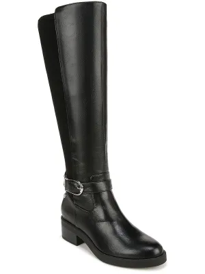 Womens Faux Suede Wide Calf Knee-High Boots