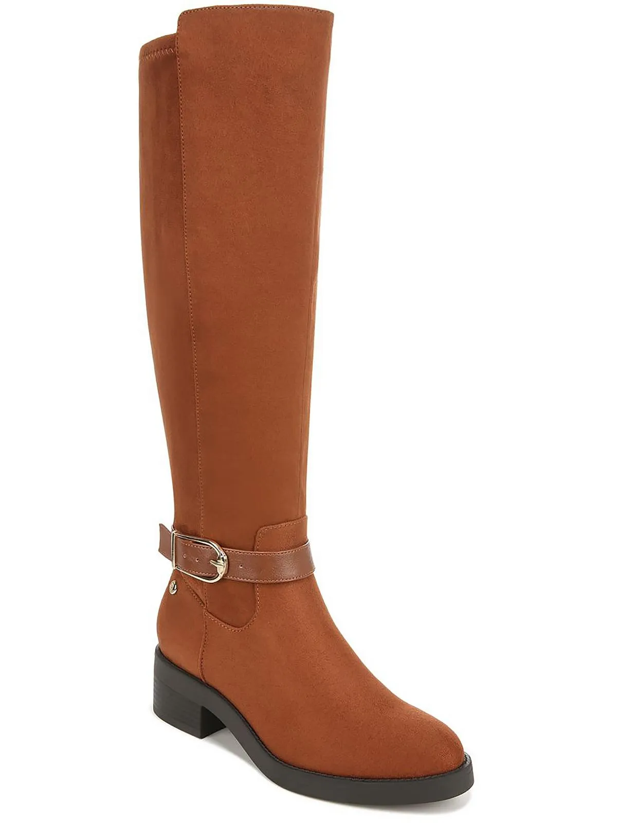 Womens Faux Suede Wide Calf Knee-High Boots