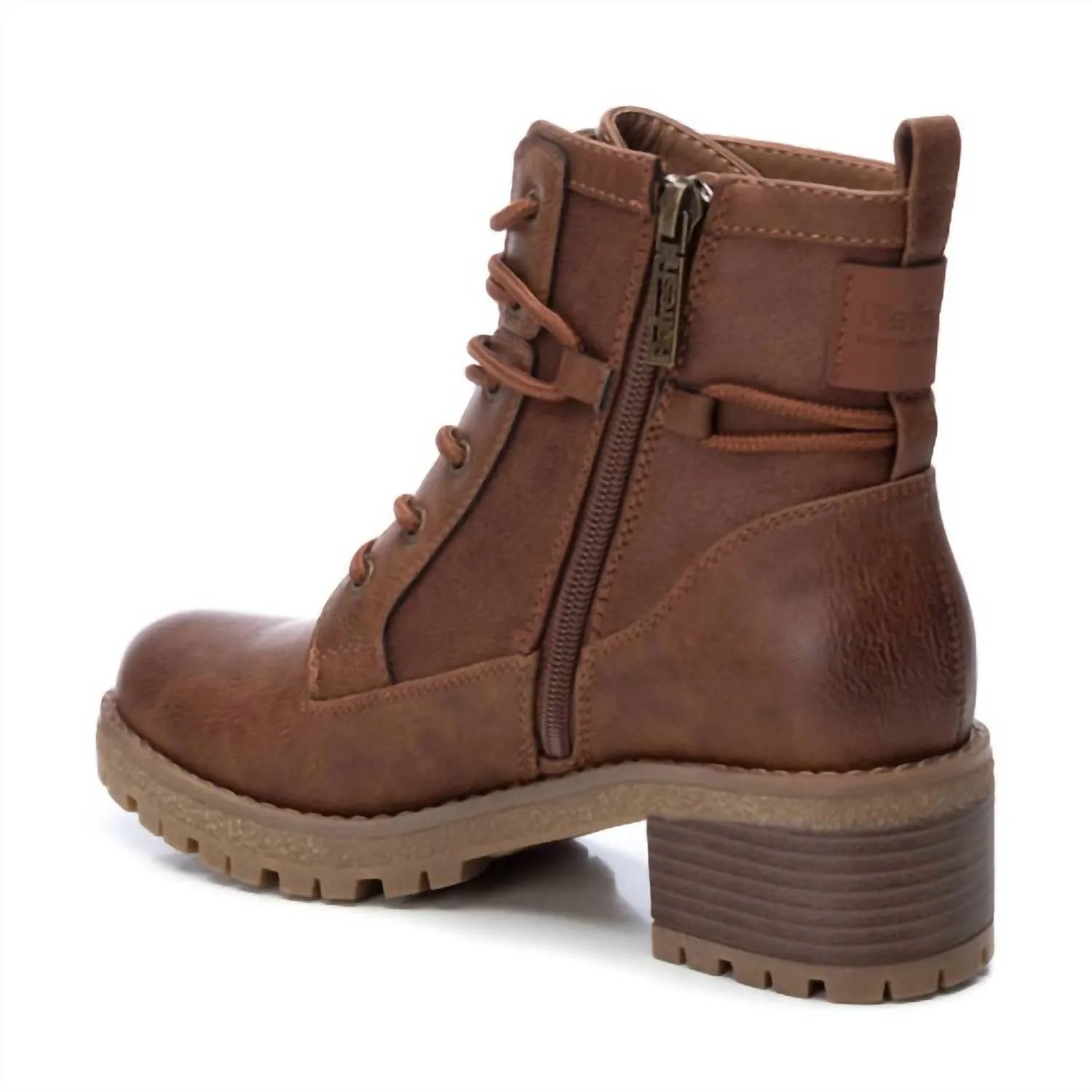 Women's Lace-Up Booties In Camel