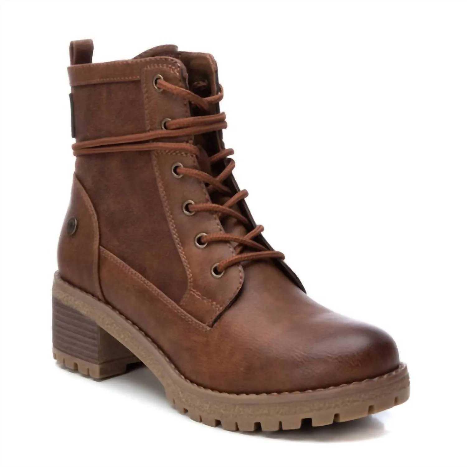 Women's Lace-Up Booties In Camel
