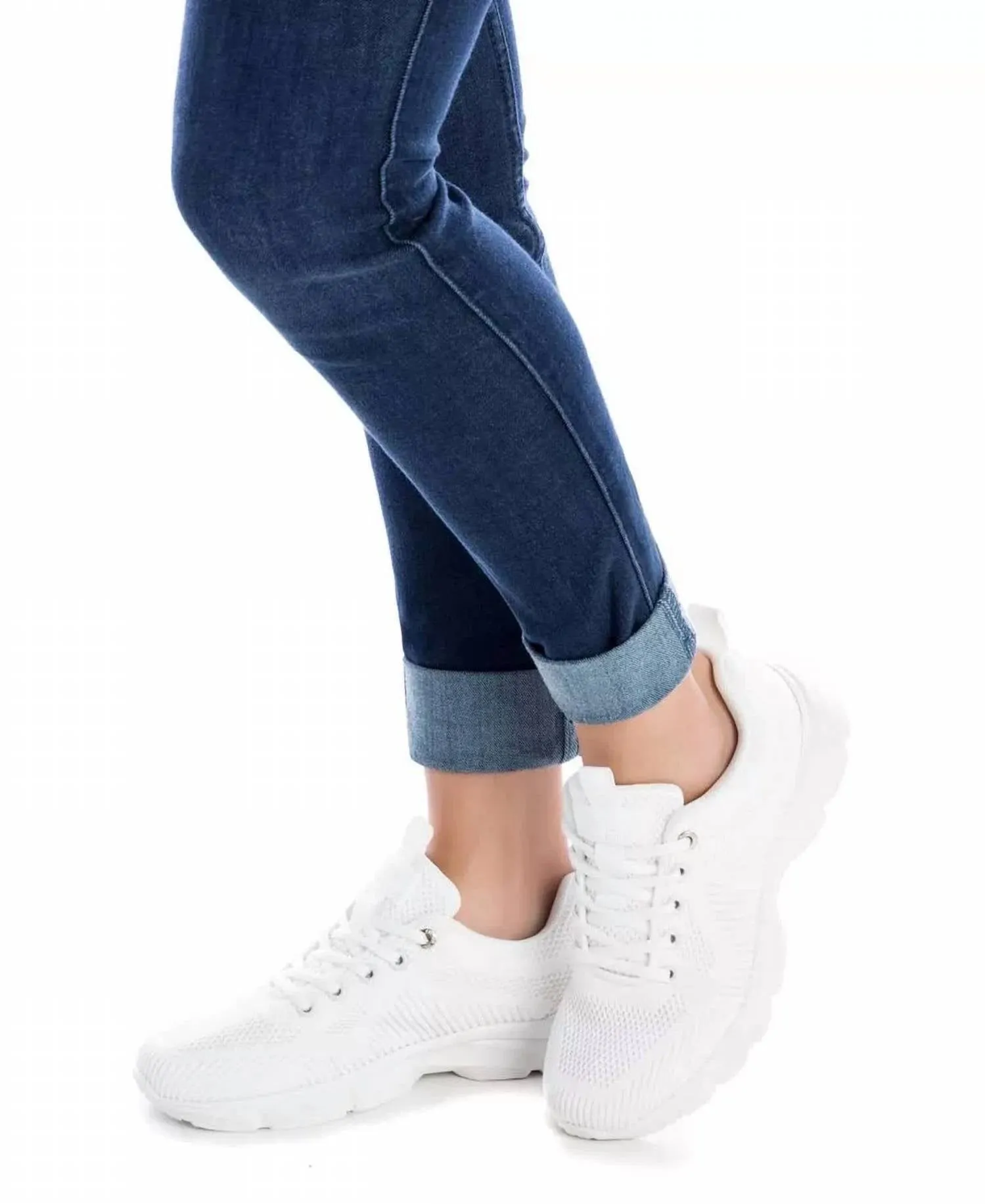Women's Lace-Up Sneakers In White