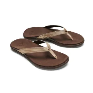 Women's Leather Sandals In Copper/dark Java