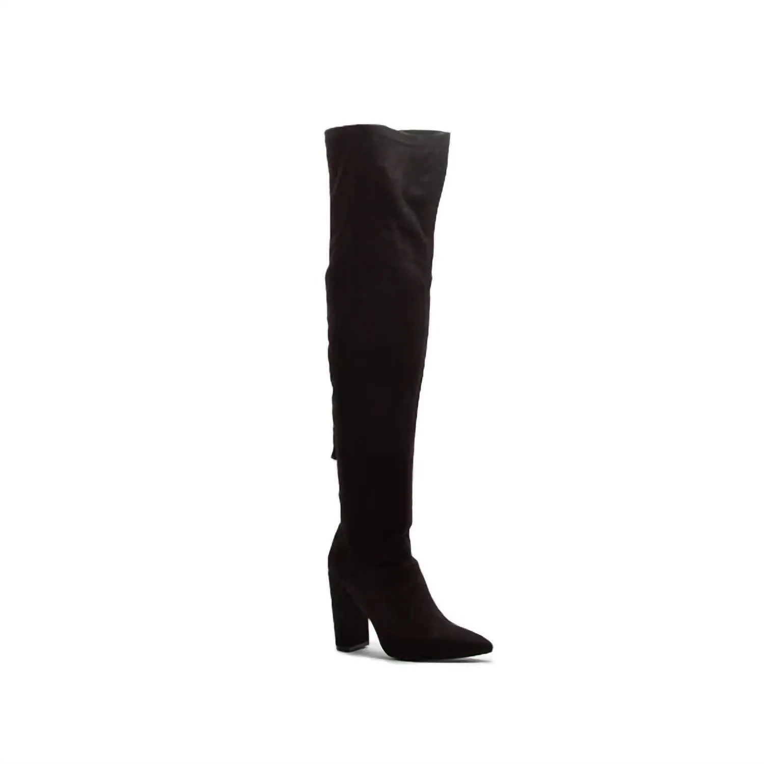 Women's Over The Knee Stretch Faux Suede Boots In Black